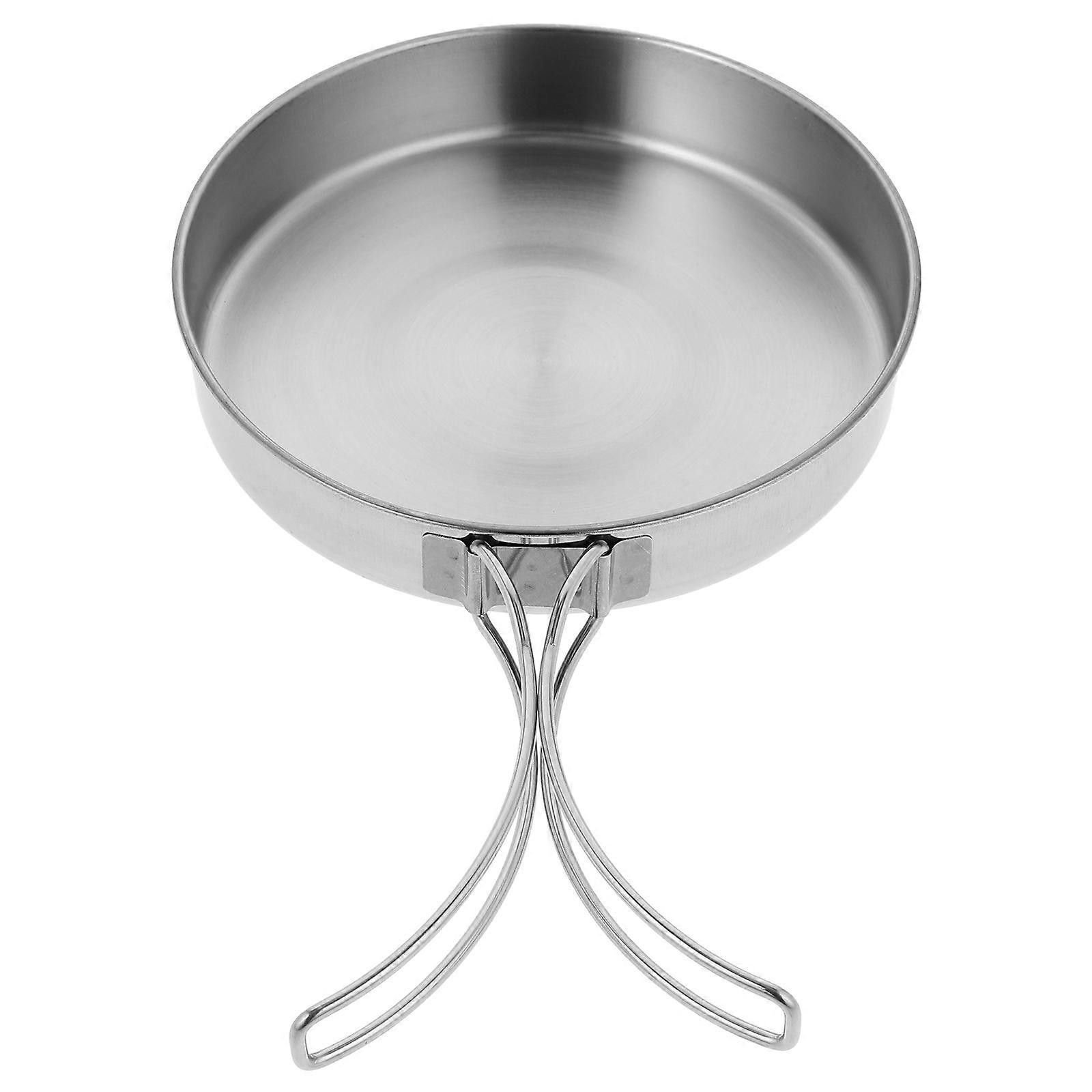 Steakpfanne Aus Edelstahl, Outdoor-kochtopf, Tragbares Kochutensil-14.80x14.80x3.00cm-silver