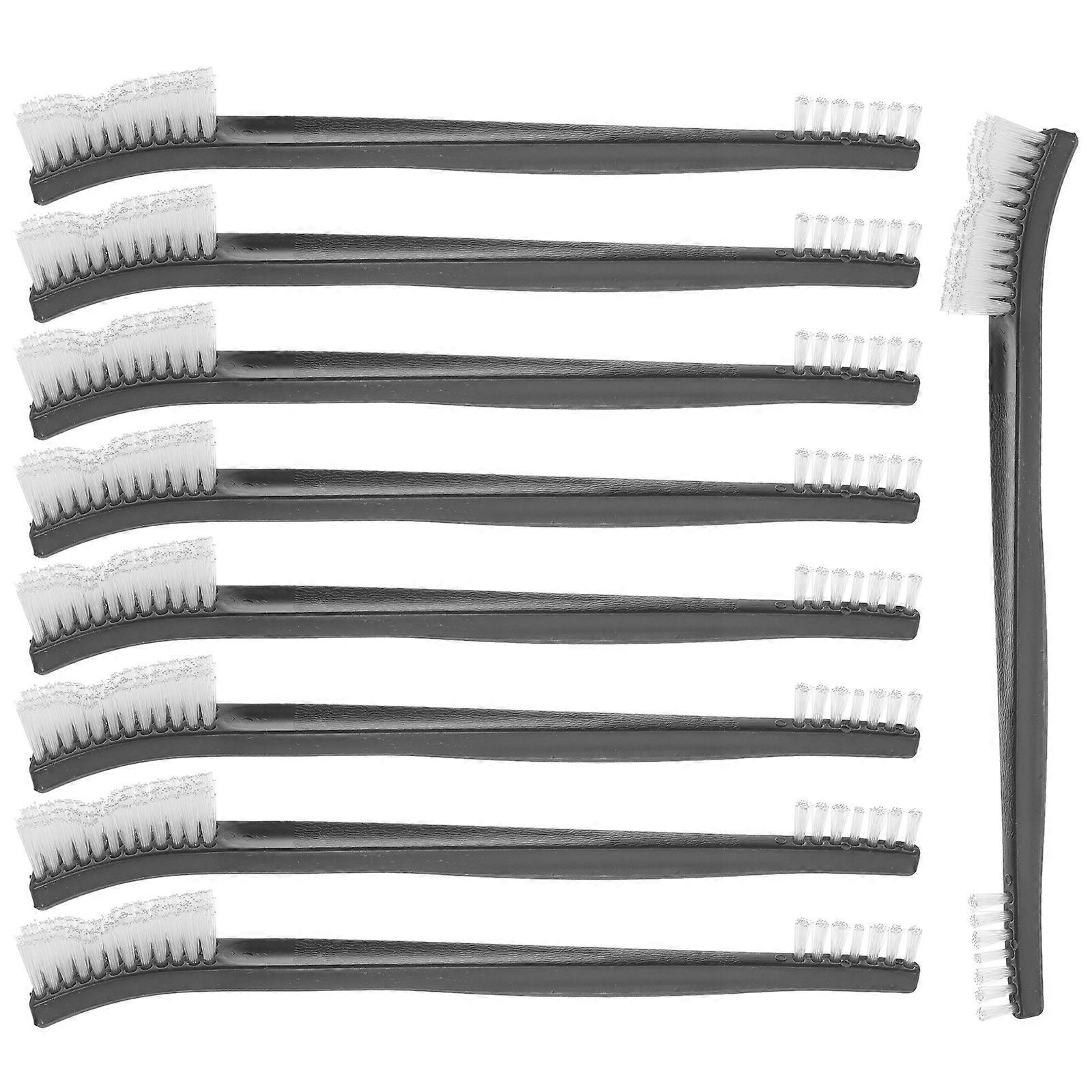 9-teiliges Set Doppelseitiger Reinigungsbürsten, Handreinigungsbürsten, Kratzbürsten, Griffreinigungsbürsten-17.00x2.00x0.60cm-black