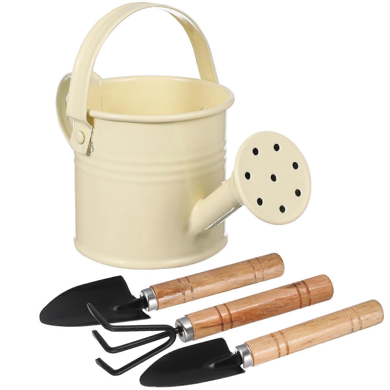 Set Gießkanne, Kleiner Gießeimer, Metallgießkanne, Eisengießtopf Mit Gartenwerkzeugen-15.00x8.00x7.00cm