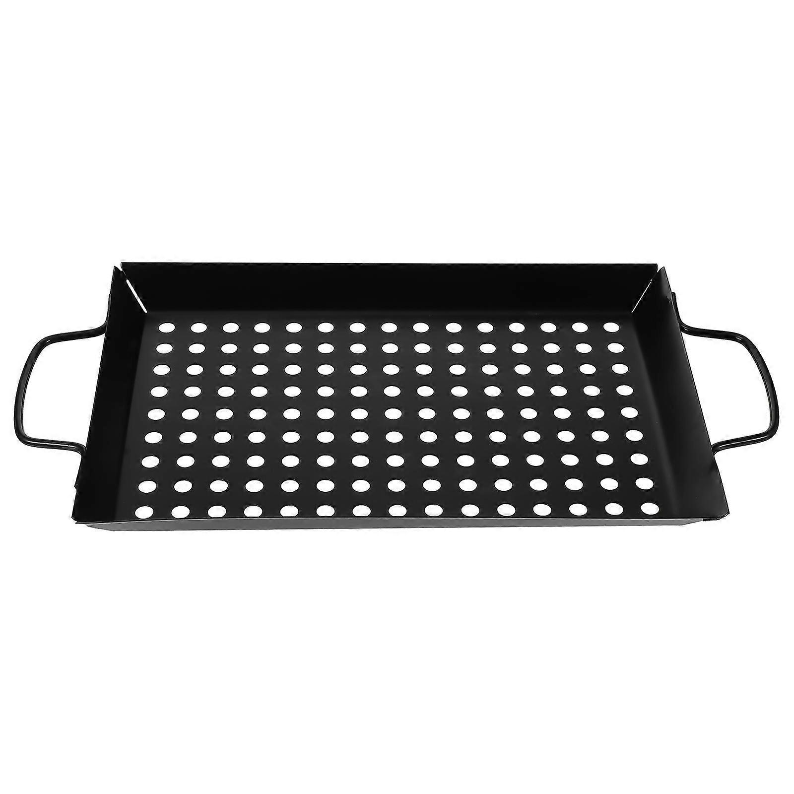 Grillpfanne Für Den Haushalt, Antihaftbeschichtet, Grillplatte Mit Großen Löchern-black
