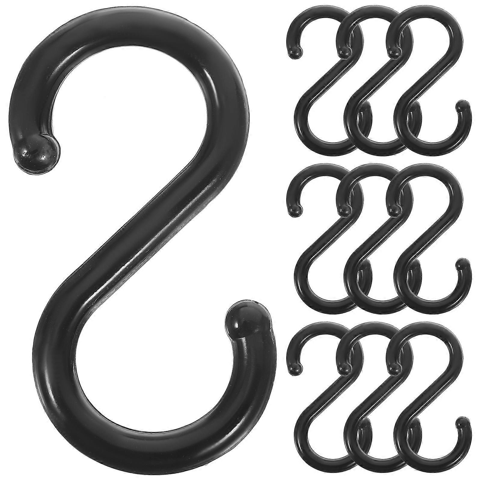 100 Stück S-förmige Haken, Kunststoff-aufhängehaken, Kleiderbügel, Handtuchhalter Für Bad Und Küche-5.60x2.80x0.50cm-black