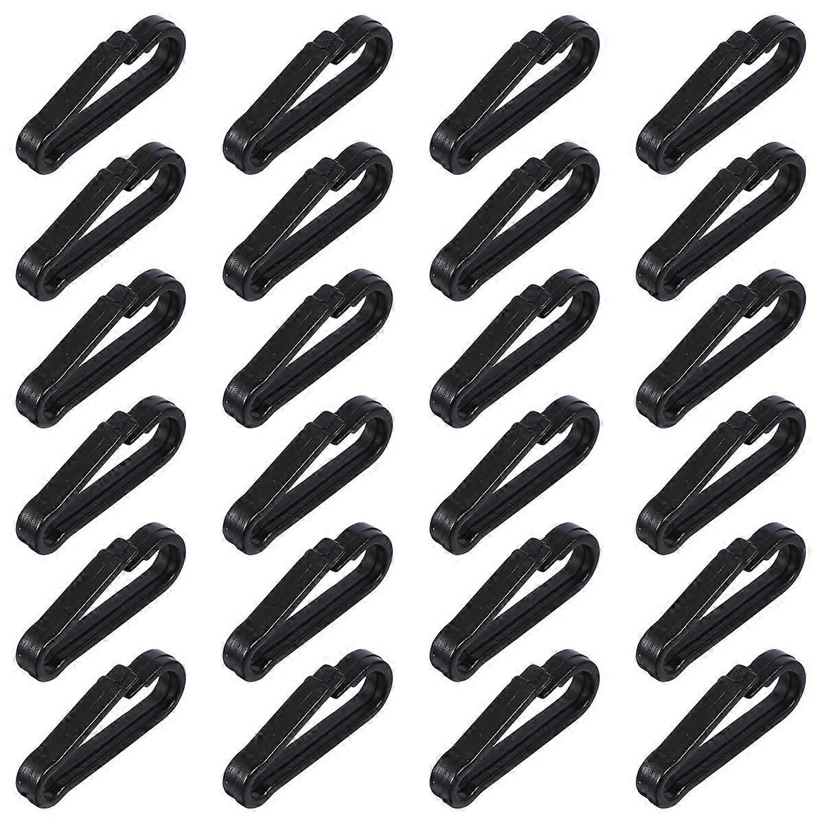 130 Stück Diy Kunststoffhaken Maskenaufhängehaken Verstellbare Hebevorrichtung Schnalle Seilschnallen-2.50x1.00x0.40cm-black