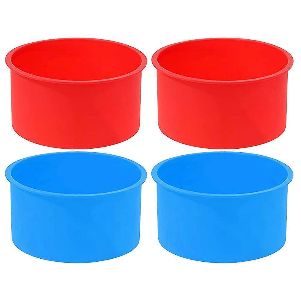 4 Silikon-kuchenformen Zum Backen, Antihaftbeschichtet, Backformen Für Mousse Und Muffins-10.00x10.00x5.00cm