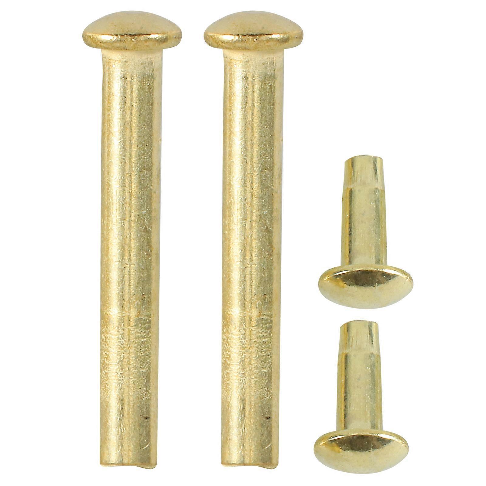 2 Sätze Nieten Und Muttern Für Die Welle Eines Hölzernen Klappfächers, Reparaturbefestigungen Für Chinesische Handfächer-2.10x0.50x0.50cm-golden