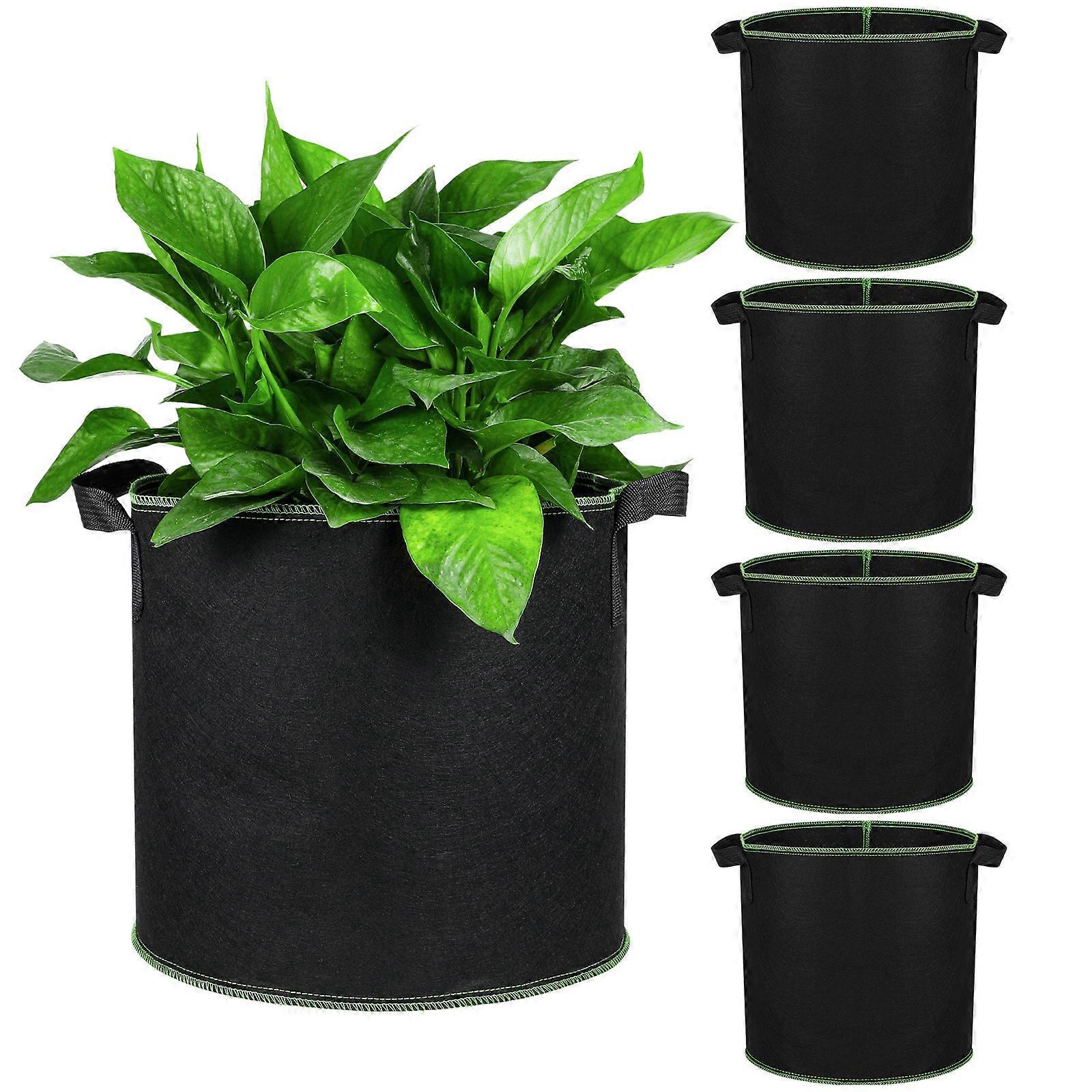 Stück Atmungsaktive Pflanzsäcke Aus Vliesstoff Für Blumen Und Anzuchtpflanzen-28x26cm-black
