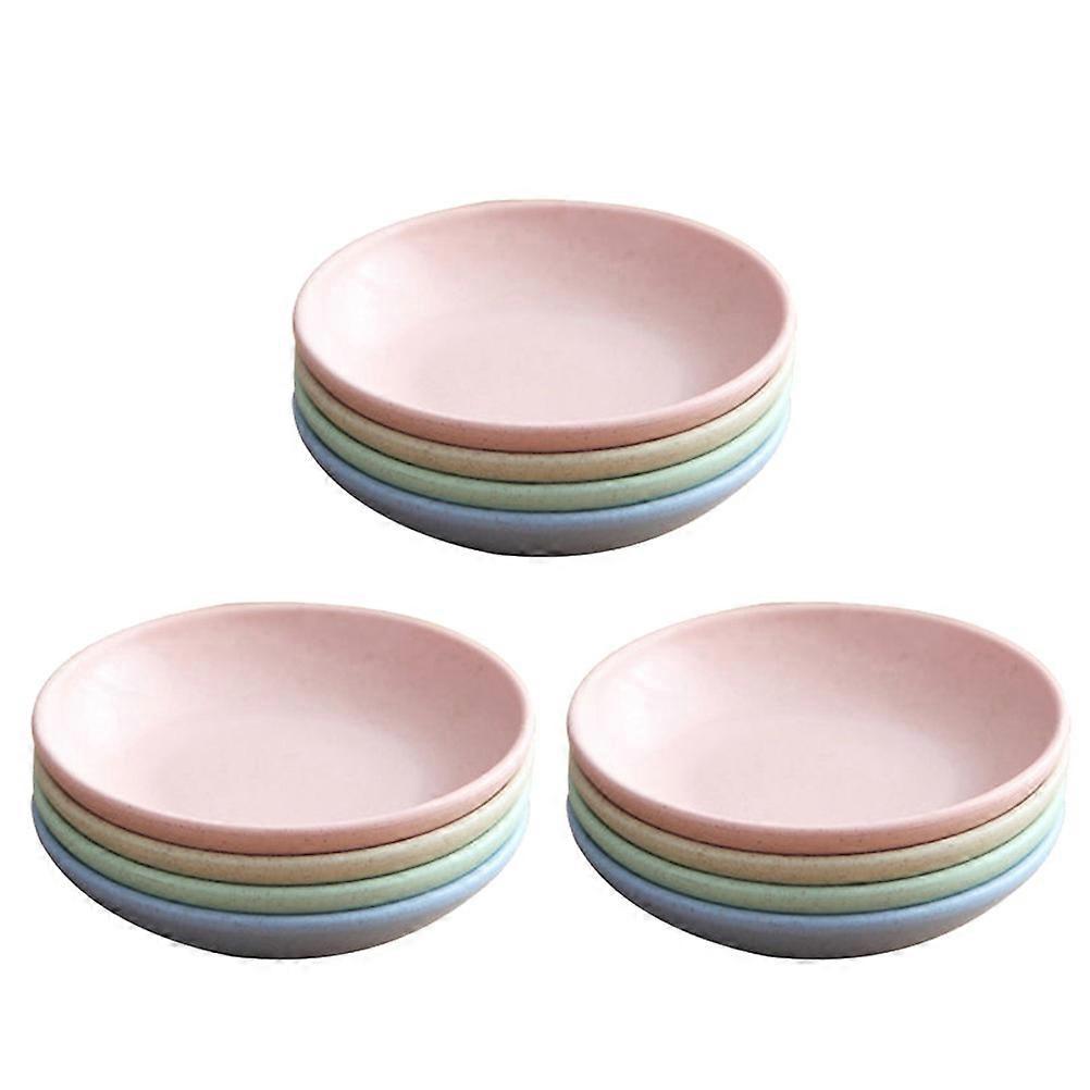 12-teiliges Set Gewürzschälchen Aus Kunststoff-weizenstroh (verschiedene Farben)-10x10cm