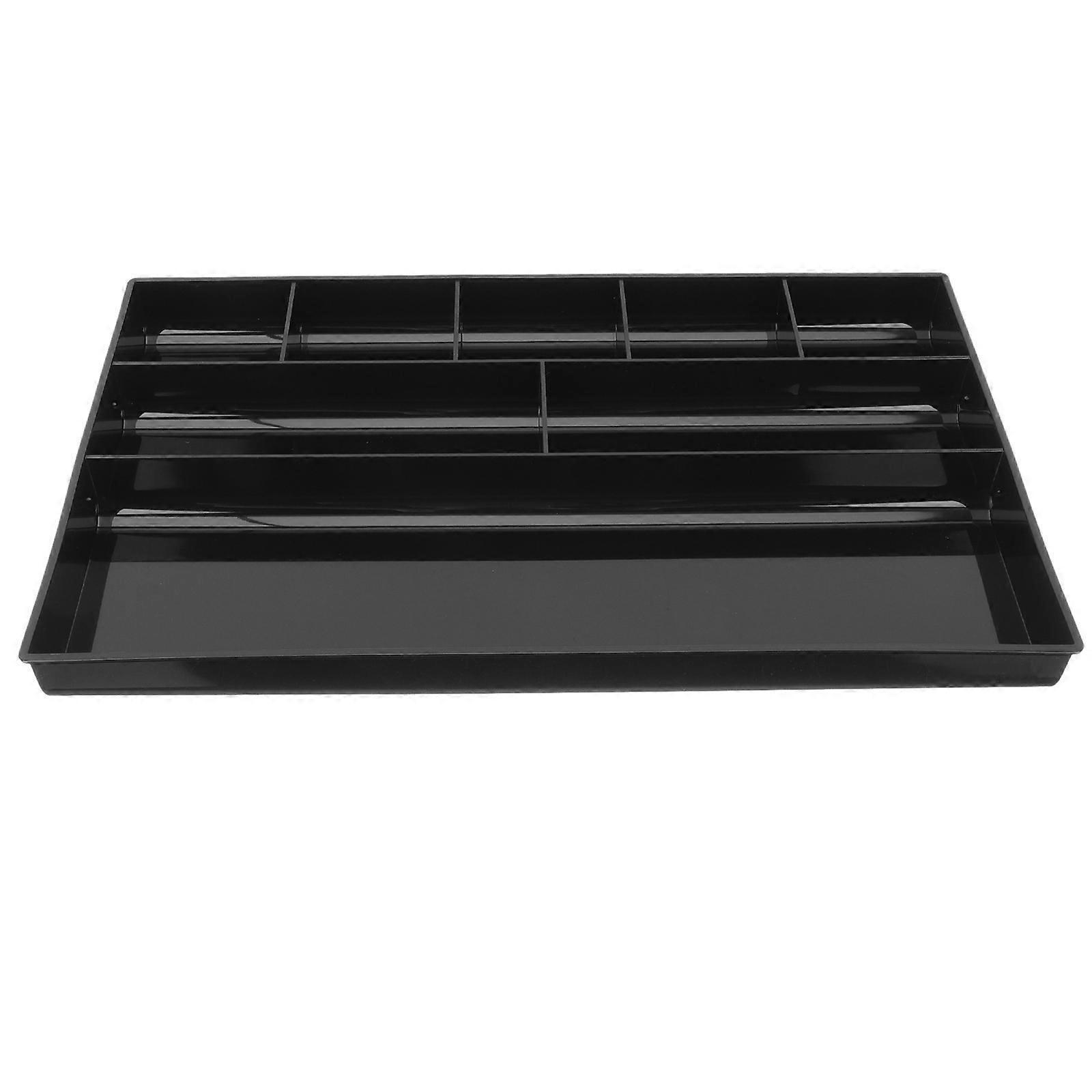 Multifunktionaler Kunststoff-schminktisch-organizer, Rechteckiger Schreibtischschubladen-organizer-33.5x23.3cm-black