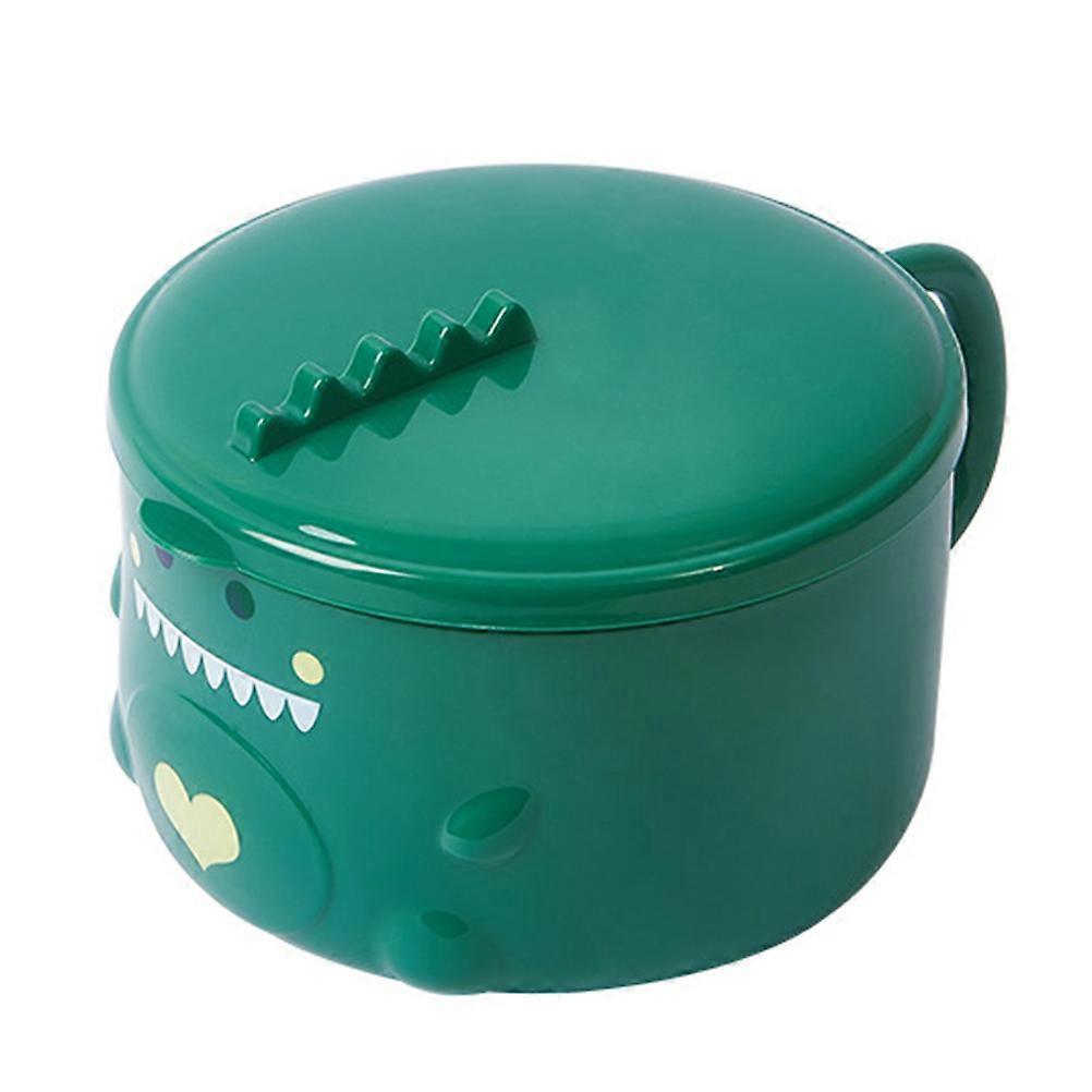 Stück Edelstahl-nudelschüssel Mit Dinosaurier-muster Und Deckel, Küchen-essensschüssel-17x13x11.5cm-green