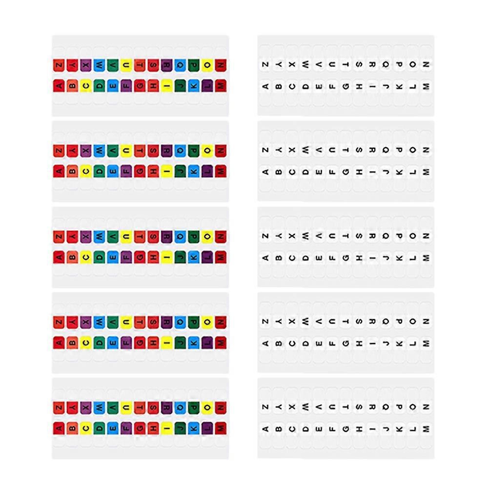 10 Blatt Farbige Alphabet-registerkarten, Notizblock-seitenmarker, Kleine Haftnotizen, Alphabet-dateiführungsregisterkarten-16.90x6.80x0.10cm