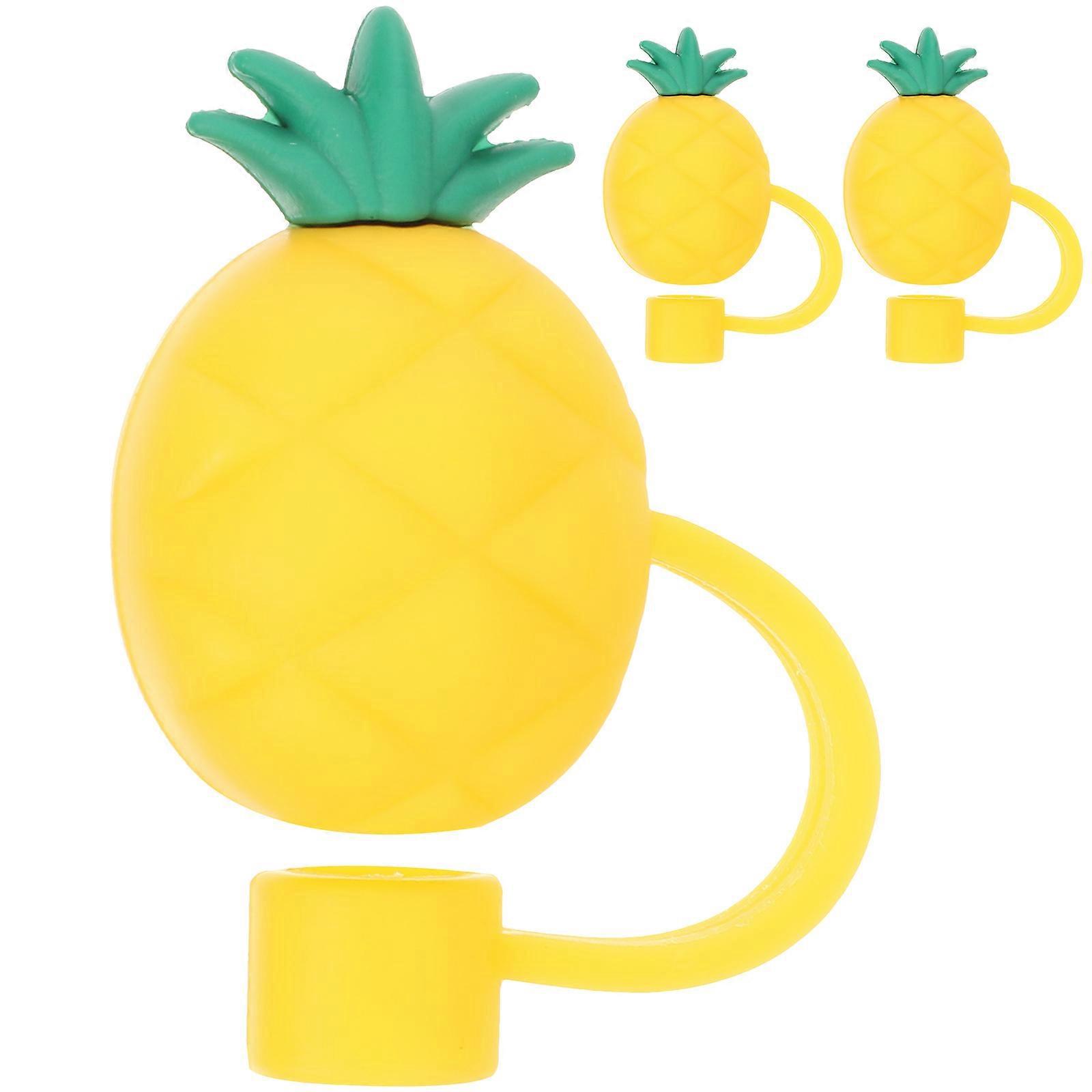 Stück Dekorative Strohhalmkappen, Trinkrohrabdeckungen, Strohhalmspitzenstopfen, Strohhalmkappen Zum Trinken-4.00x3.00x1.00cm-yellow