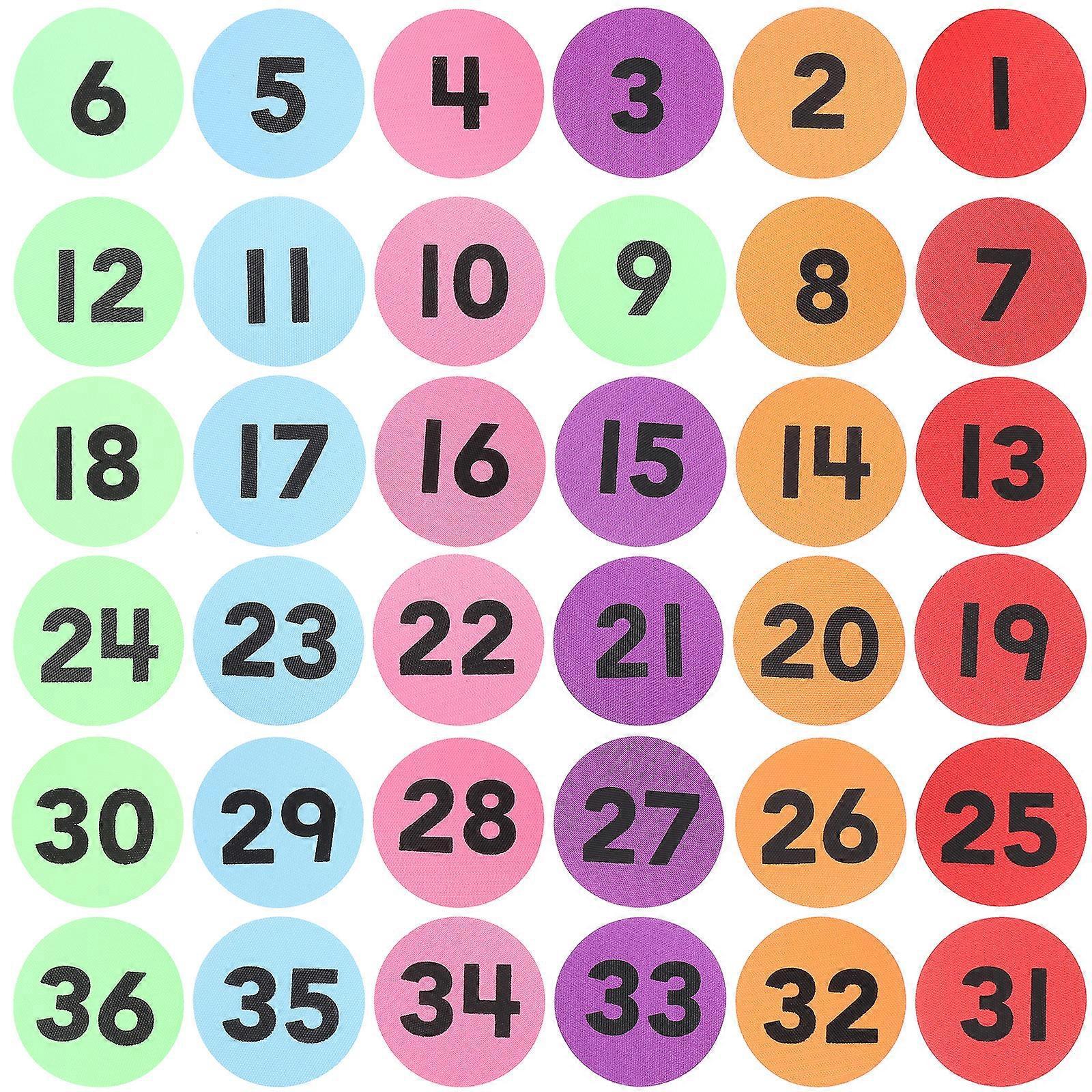 36 Stück Teppichmarkierungspunkte Für Klassenzimmer, Nummerierte Teppichmarkierungspunkte, Schulbedarf-10.00x10.00x0.10cm