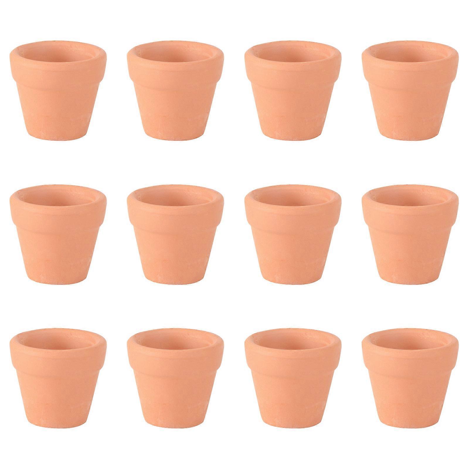 12 Stück 3x3cm Kleine Mini-terrakotta-töpfe, Ton-keramik-pflanzgefäße, Kakteen-blumentöpfe, Sukkulenten-anzuchttöpfe, Ideal Für Pflanzen, Bastelarbeiten, Hochzeitsgeschenke