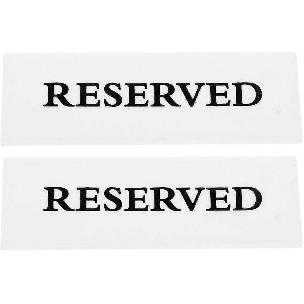 2 Stück Wiederverwendbare Schilder, V-förmig, „reserviert“, Dekorative Tischreservierung-20.00x7.00x5.00cm-white