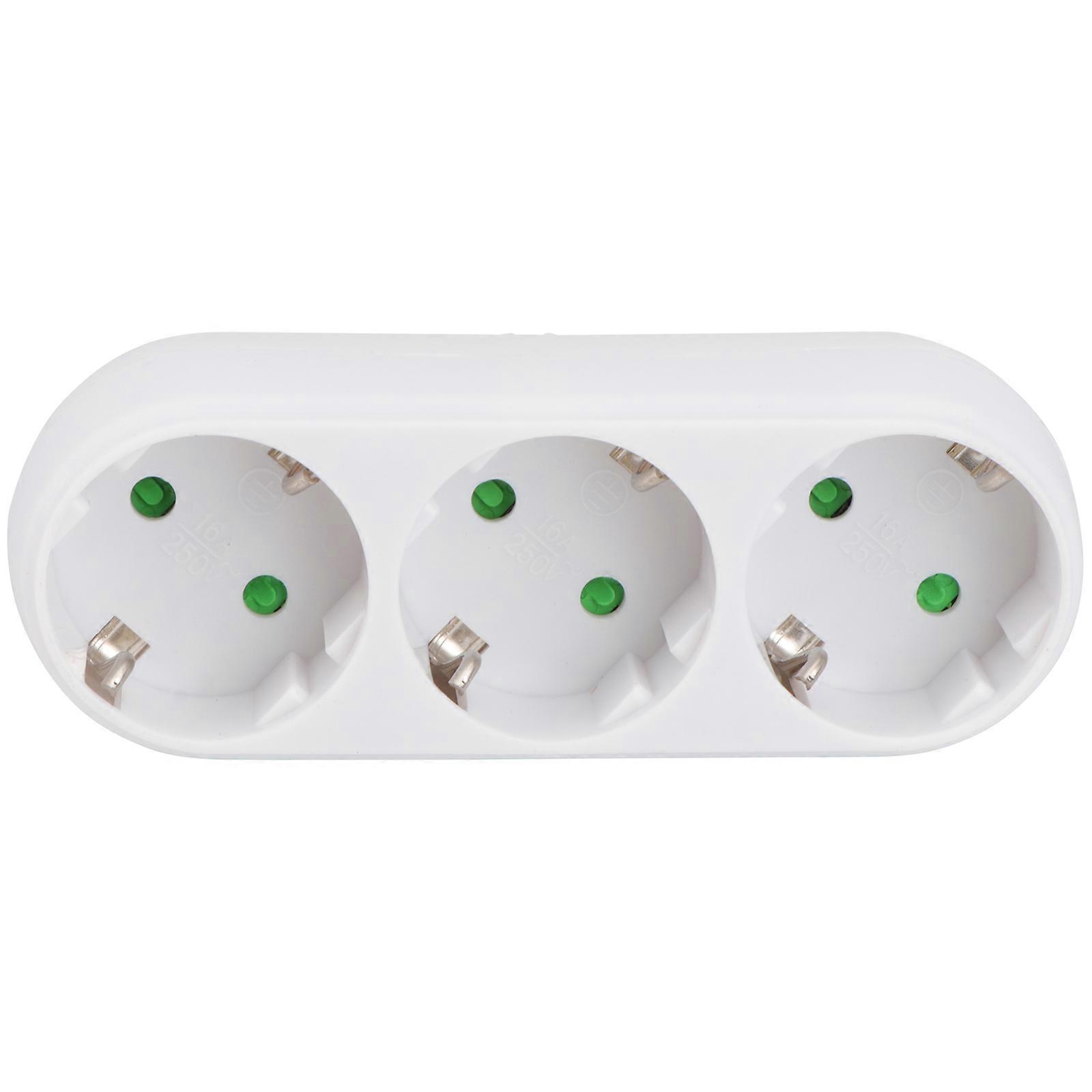 Dreifach-steckdosenadapter, Flammhemmende Und Hitzebeständige Steckdosenleiste Mit Eu-stecker-13.5x4.7cm-white