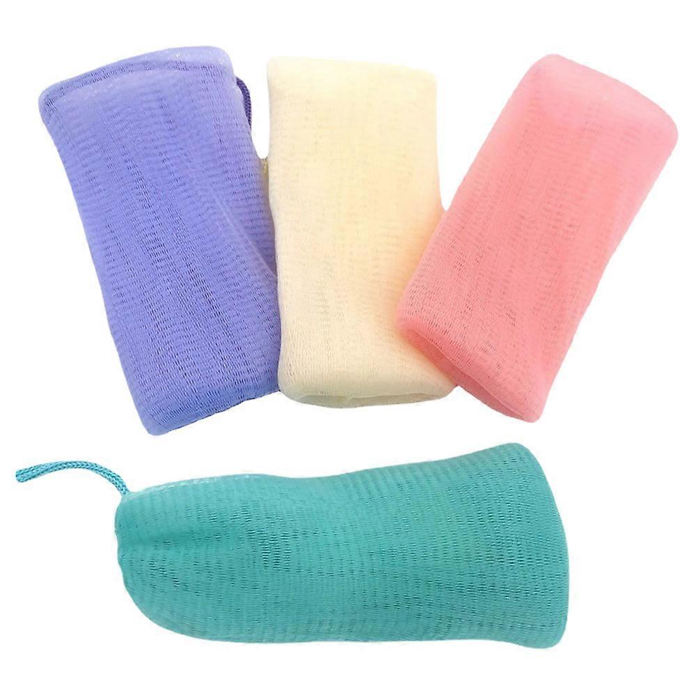 4er-pack Seifenbeutel Aus Netzgewebe, Farbige Seifenbeutel Aus Netzgewebe, Peeling-seifenbeutel Aus Netzgewebe, Seifenhalter-16.00x6.00x0.50cm