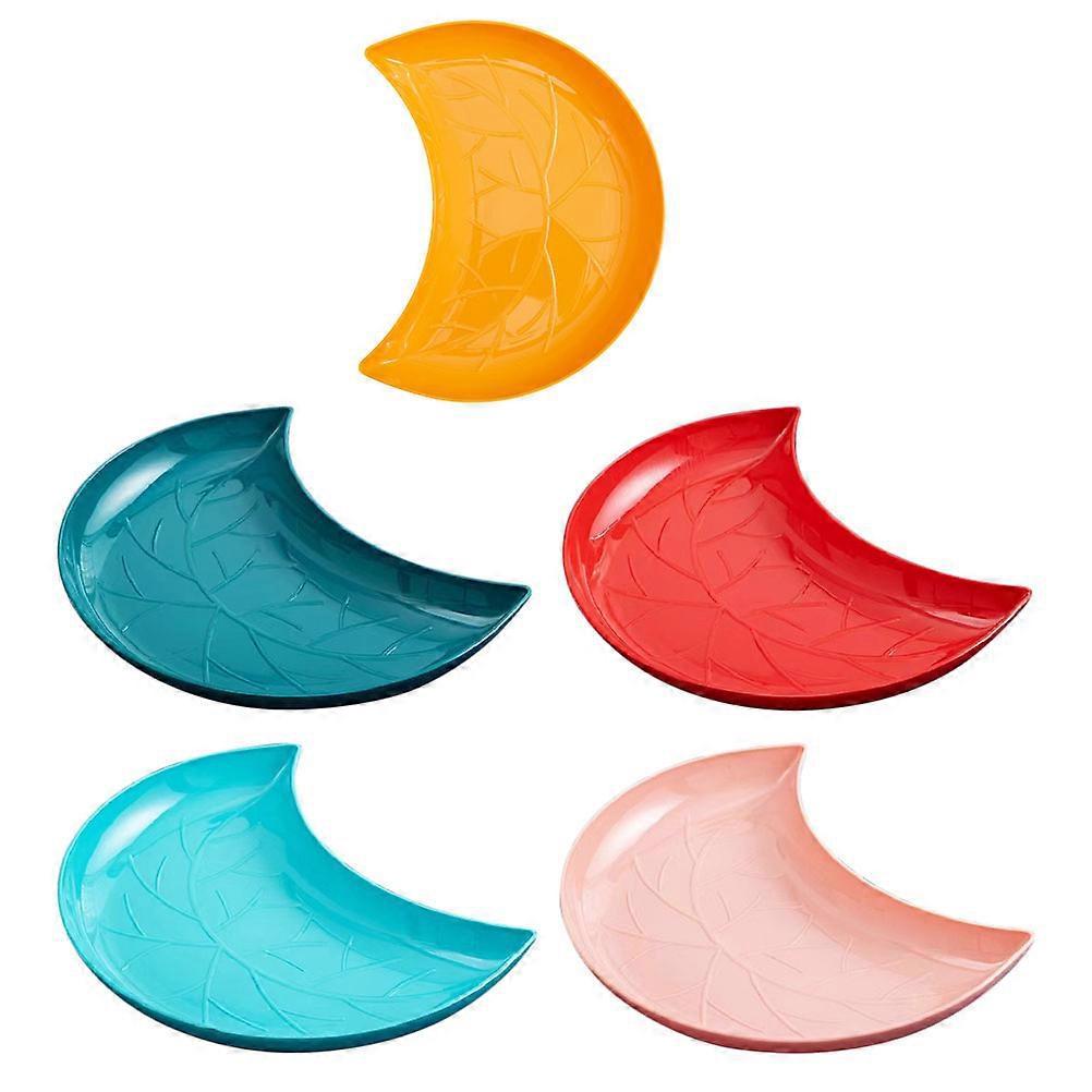 5-teiliges Kunststoff-tablett, Kreativ, Für Obst, Snacks, Desserts, Gebäck Usw., Verschiedene Farben-22.5x18.5cm