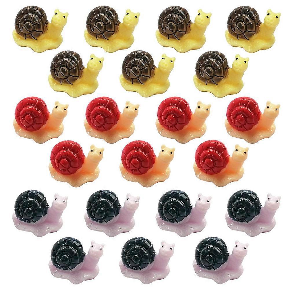 21-teiliges Mini-schnecken-set, Miniatur-schnecken Aus Kunstharz, Dekorative Schnecken-gartenornamente-2.20x2.20x1.60cm-assorted Color