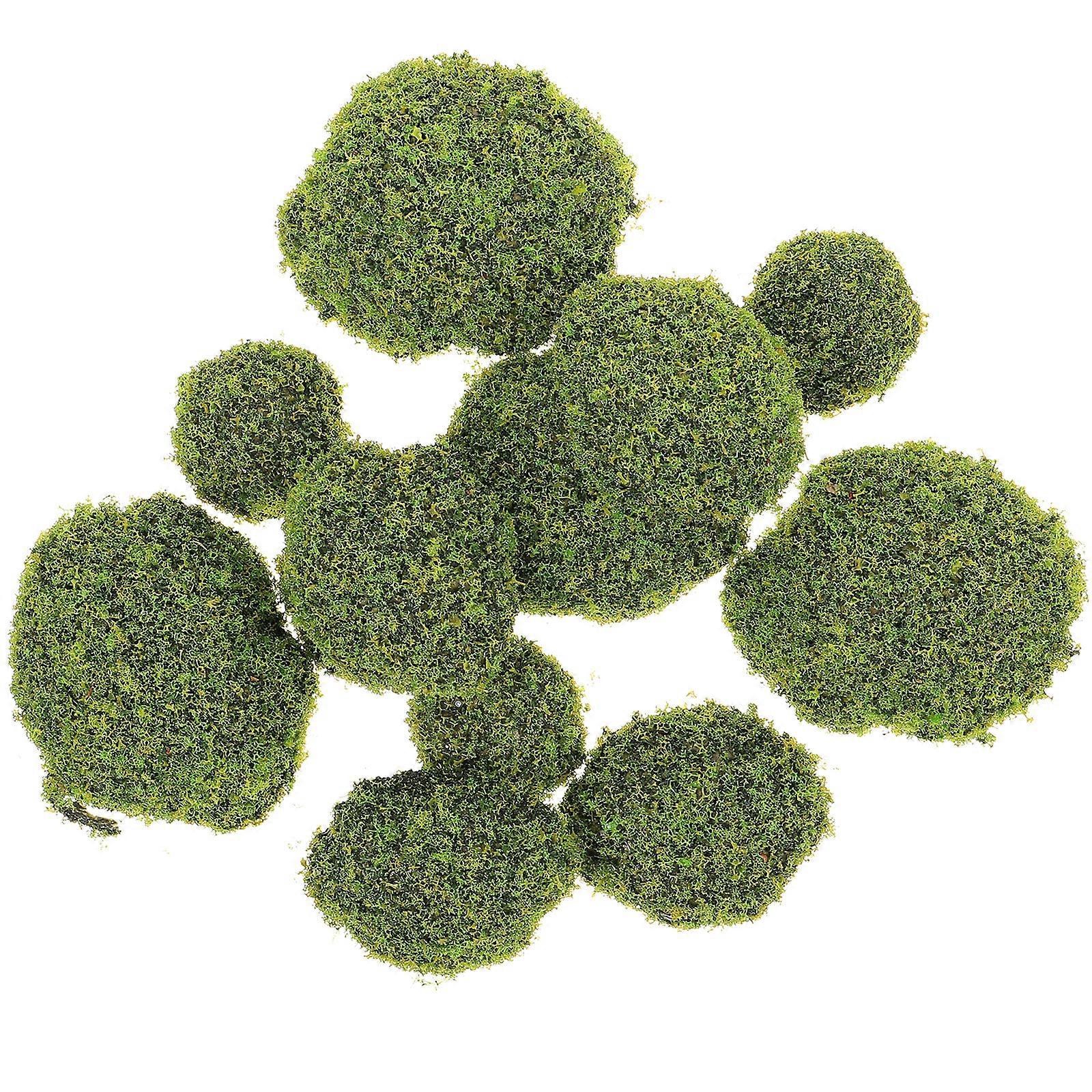 12 Stück Dekorative Künstliche Moossteine, Künstliche Moossteindekorationen Für Den Garten-9.00x8.00x3.00cm-green