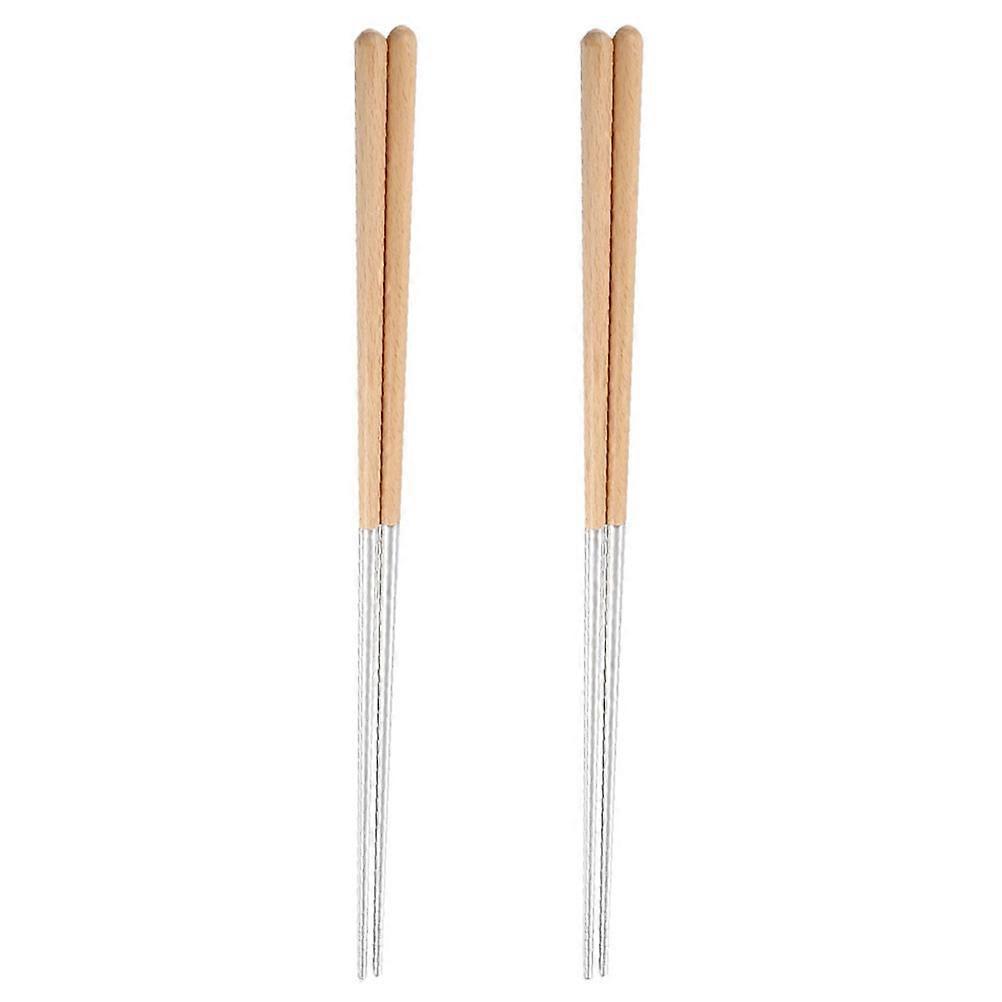 Paar Rutschfeste Kochstäbchen Aus Edelstahl, Geeignet Für Nudeln-40.00x1.20x1.20cm-khaki