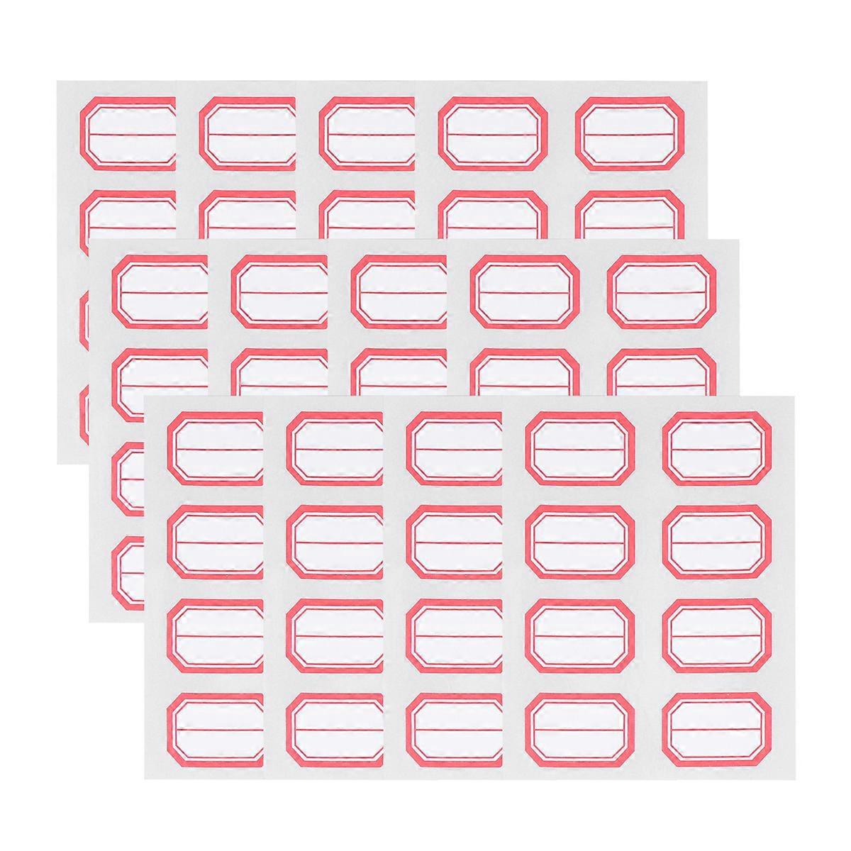 12 Blatt Selbstklebende Etiketten, Einfache Markeraufkleber, Namensschilder Zum Beschriften, Preisschilder Für Zuhause, Büro Und Schule-3.3x2.3cm-red