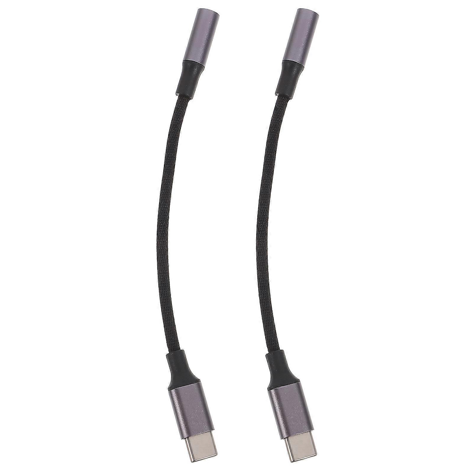 2 Stück Usb Typ C Auf 3,5-mm-kopfhöreranschluss-adapter, Universeller Typ-c-kopfhöreradapter-12.50x1.00x1.00cm-dark Grey
