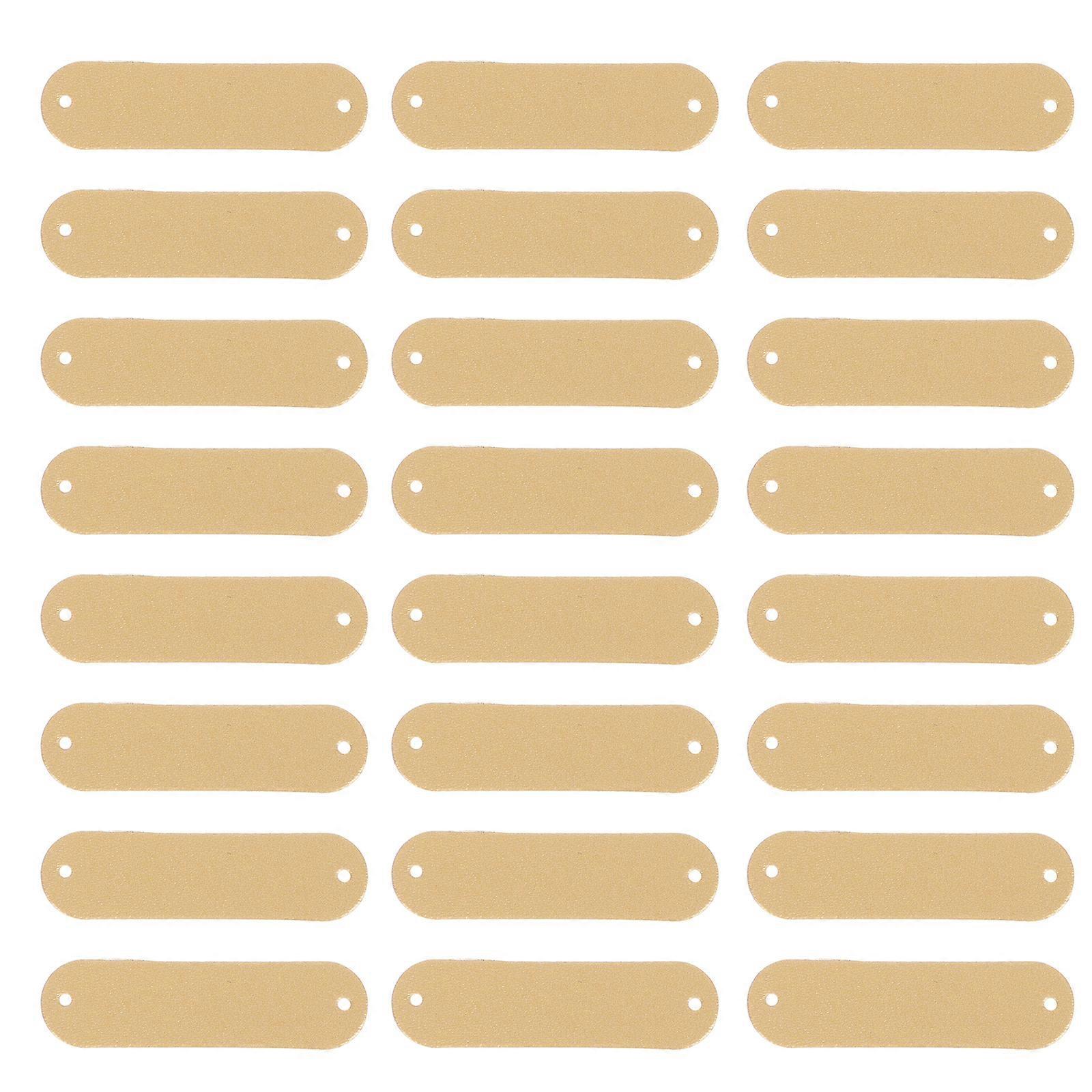 100 Stück Diy-handarbeits-lederetiketten Für Kleidung Und Hüte, Handgefertigte Anhänger-4.5x1.2cm-yellow