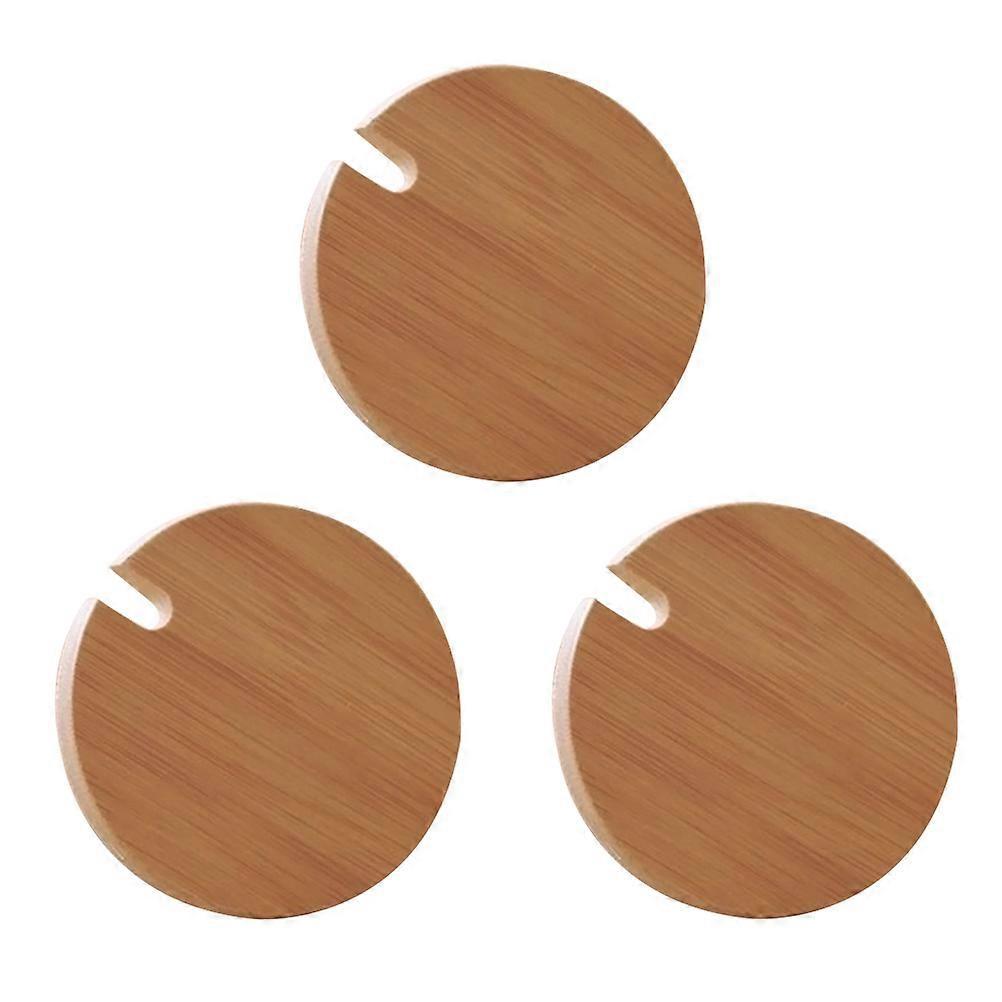 3er-set Holzdeckel: Holzbecherdeckel, Glasdeckel, Trinkbecherdeckel Mit Löffelloch