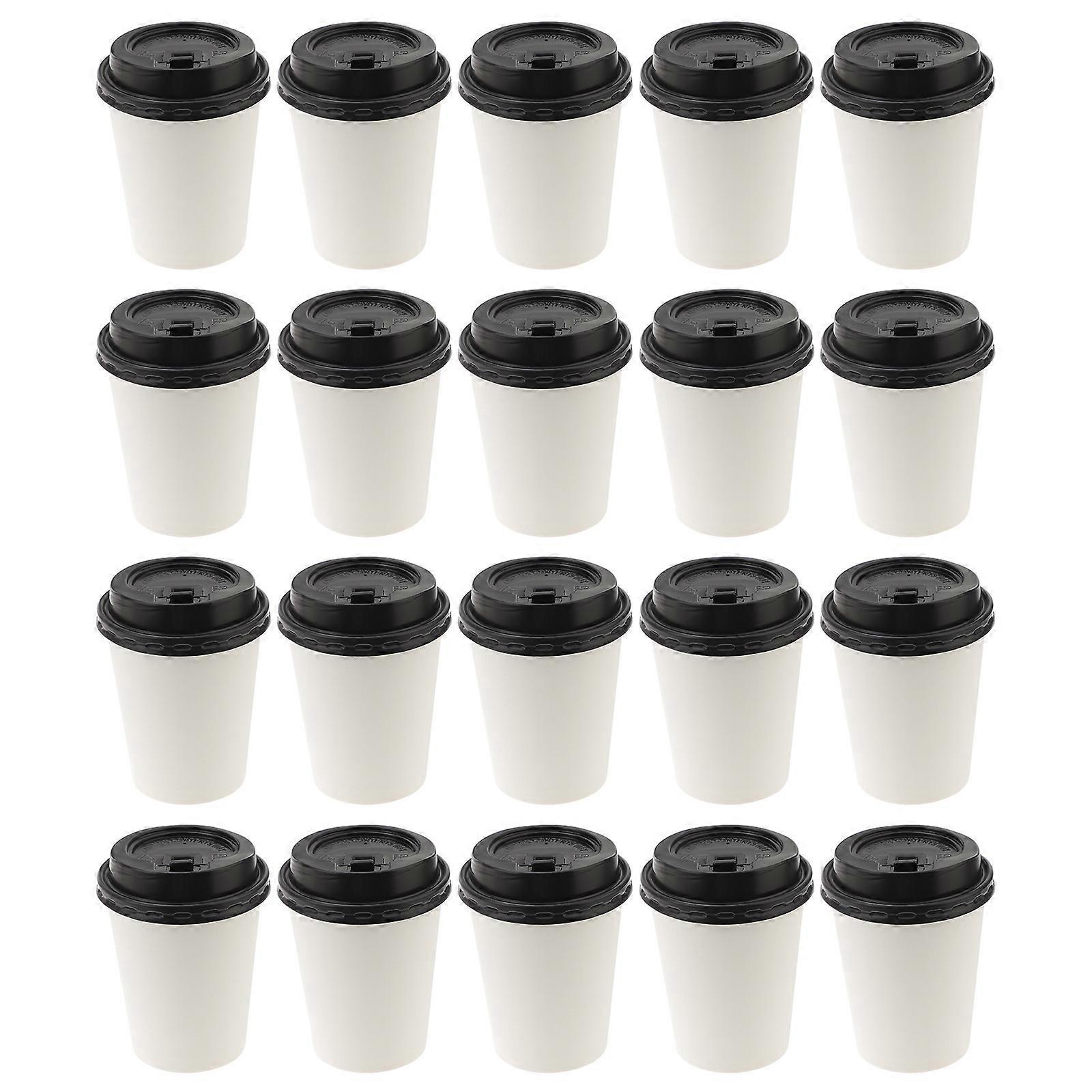 50 Stück Isolierte Einweg-kaffeebecher Aus Papier Mit Deckel (8 Oz, 280 Ml)-9.20x8.00x8.00cm