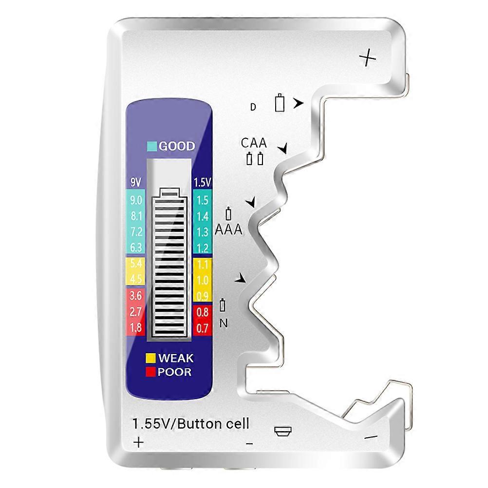 Robuster Batterietester, Tragbarer Batterieprüfer, Universeller Batterieprüfer-9.23x6.4cm-white