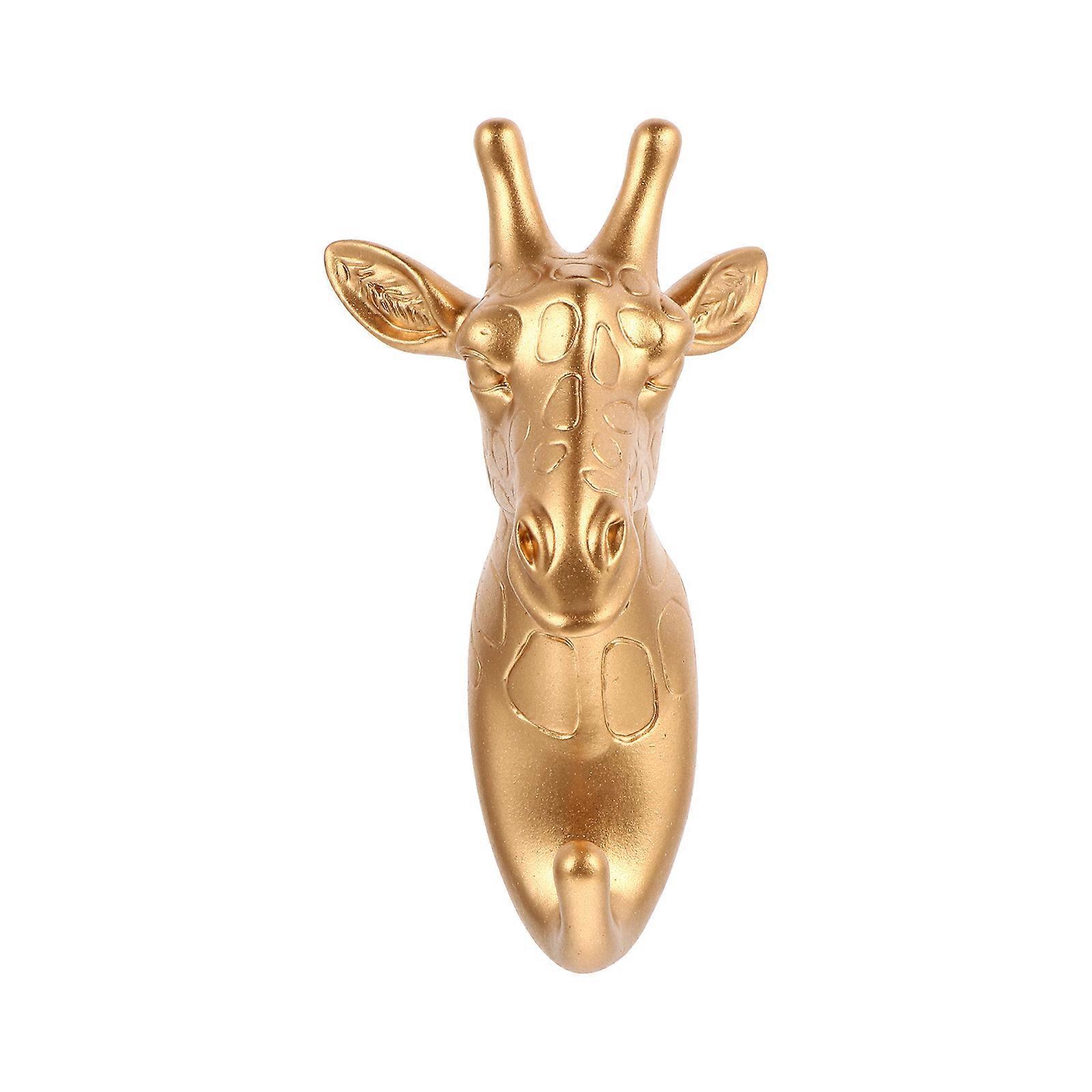 Stück Kreativer Retro-haken In Giraffenkopfform, Kleiderbügel Für Wohnzimmer, Bastelbedarf-14.2x7.8x7.5cm-golden