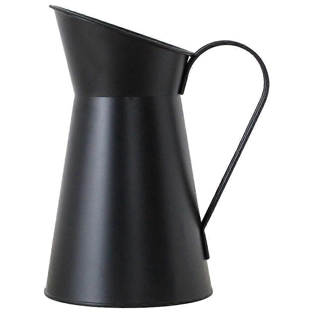 Metall-blumenkübel Mit Henkel, Blumentopf, Pflanzenkorb, Dekoration-19.50x11.50x11.50cm-black