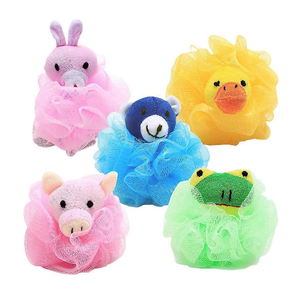 4er-pack Badebälle In Tierform, Bunte Badeschwämme, Duschbälle Für Kinder (zufällige Ausführung)-7.50x6.00x4.50cm