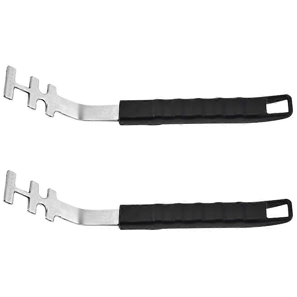 2 Stück Grillrostheber Aus Edelstahl, Grillnetzgreifer Für Den Außenbereich-27.5x3.5cm