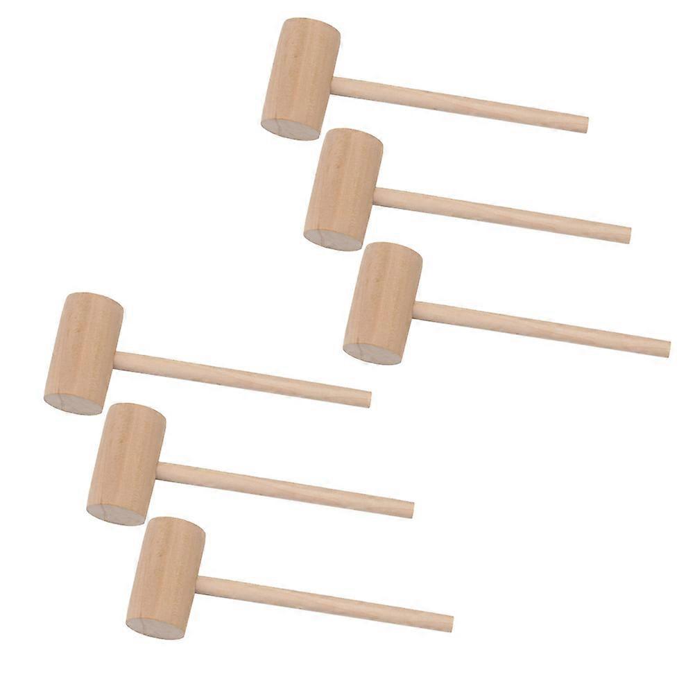 6er-set Mini-holzhämmer, Kuchenklopfer, Lebensmittelklopfer Aus Massivholz Für Zuhause Und Restaurant-19x6.4cm