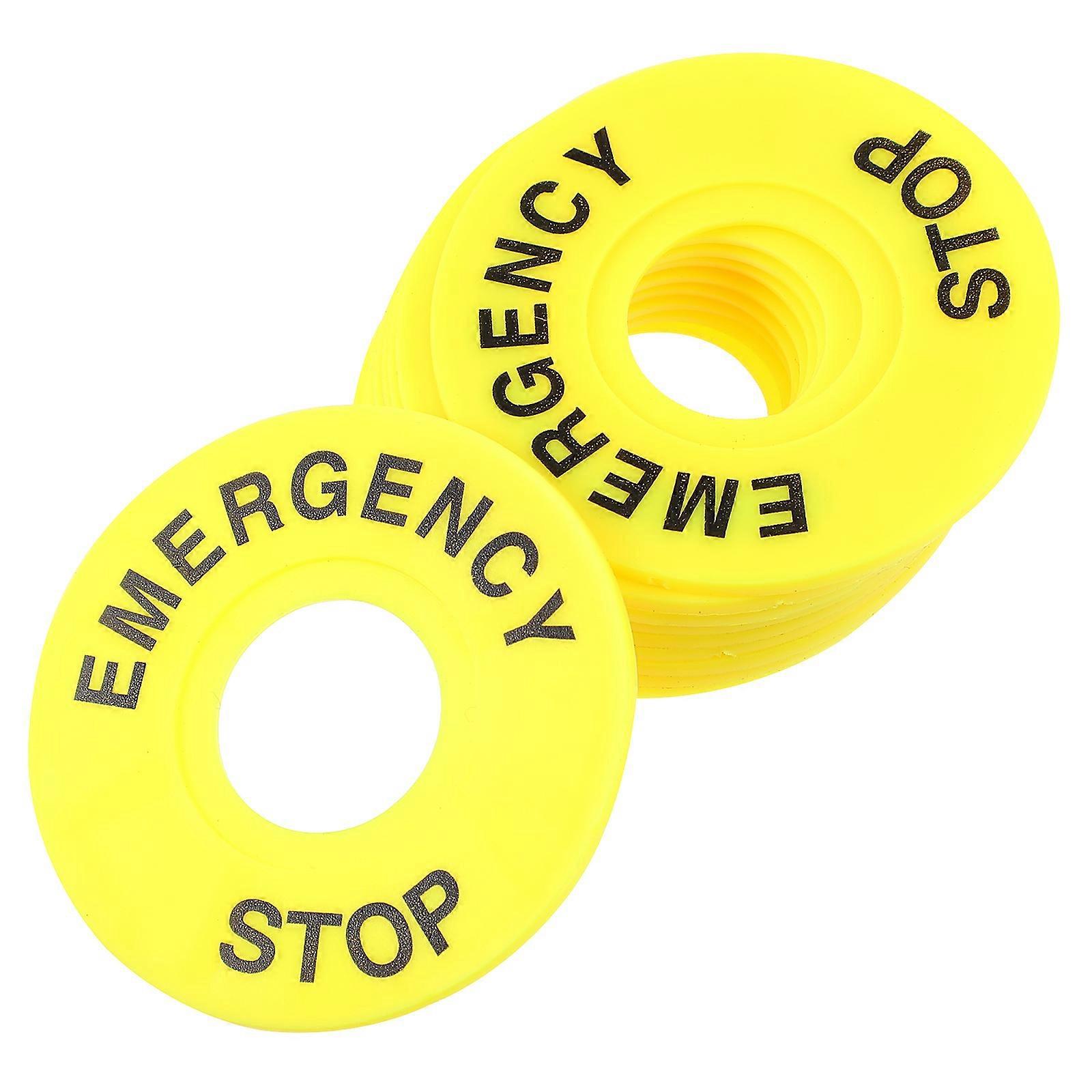 10 Stück Druckknopf-notstoppschilder, Robuste Notstoppringe-6.00x6.00x0.20cm-yellow