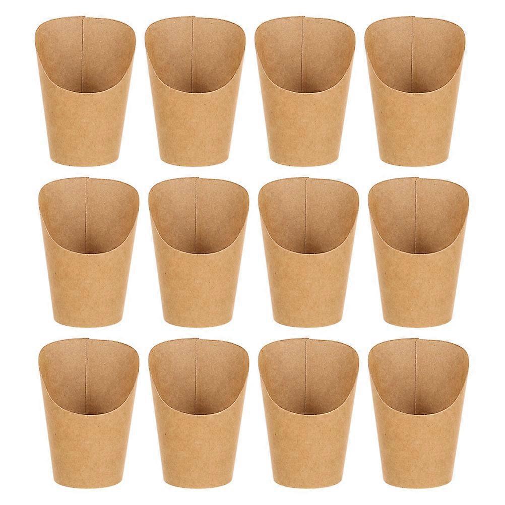 50 Stück Pommes-frites-halter, Einweg-pommes-frites-becher, Eier-puffs-becher, Papier-snackboxen-12.00x8.80x8.80cm-khaki