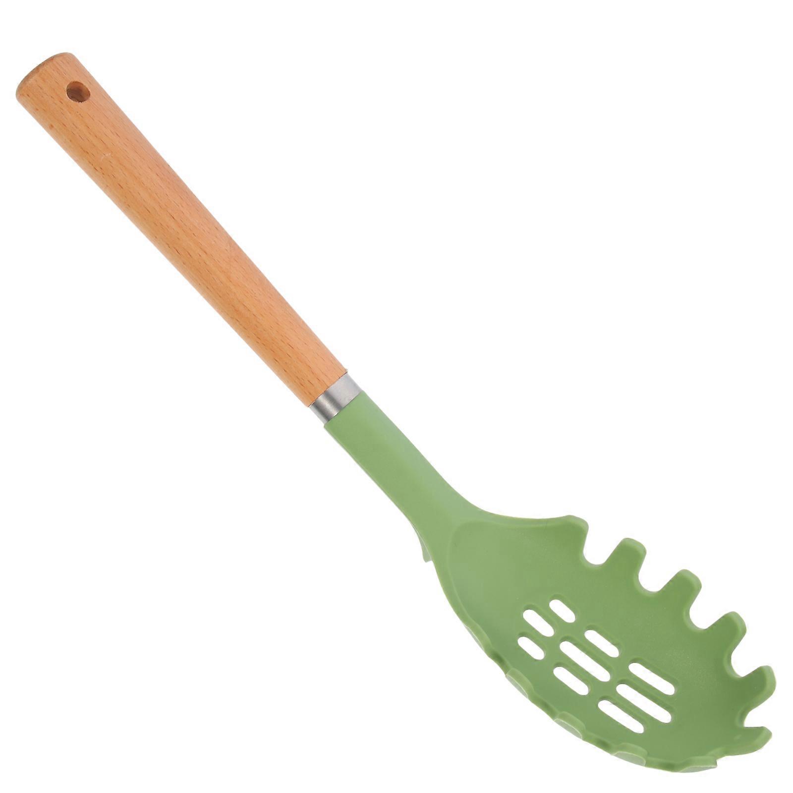 Pastagabel, Pastalöffel, Spaghettilöffel-servierer, Silikonwerkzeug-35.00x7.00x2.50cm-green
