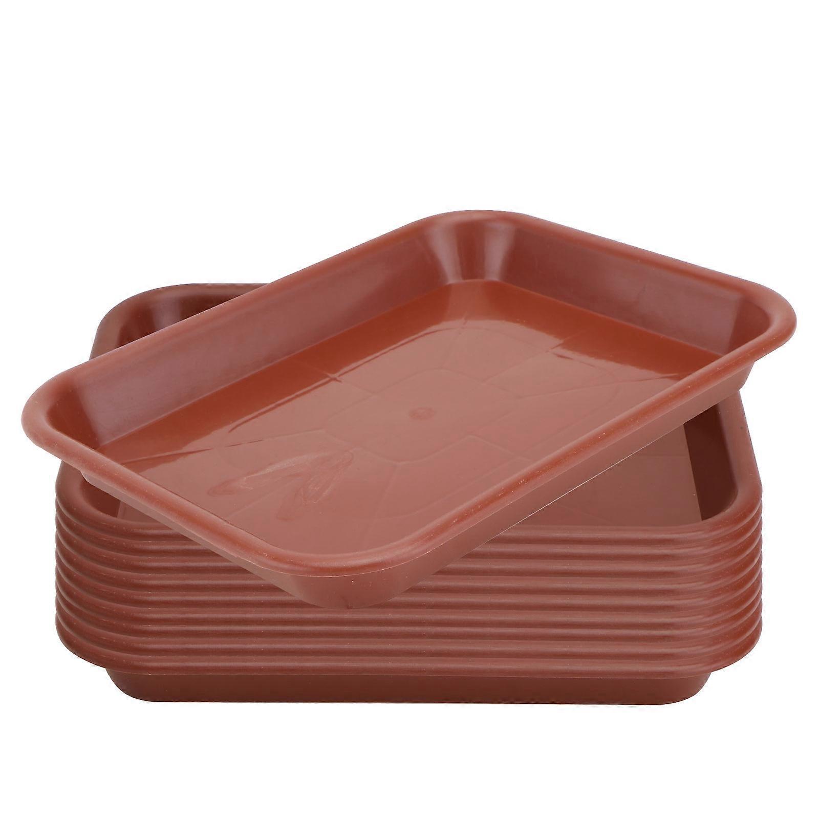 10 Stück Kunststoff-blumentöpfe, Untersetzer, Längliche Pflanztopfplatten-18x14cm-red