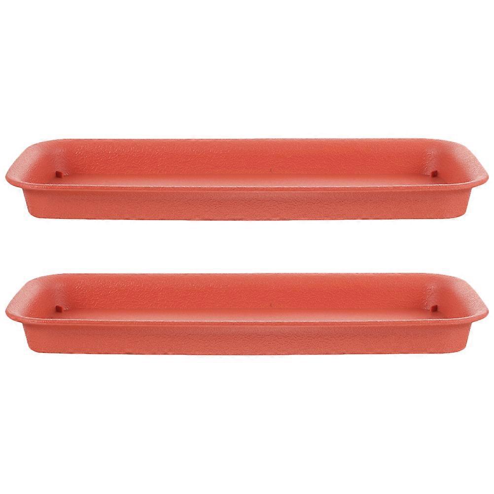 2 Stück Rechteckige Untersetzer Für Blumentöpfe, Rechteckige Pflanzenuntersetzer, Gartenpflanzen-topfhalter-33.30x14.00x2.60cm-red