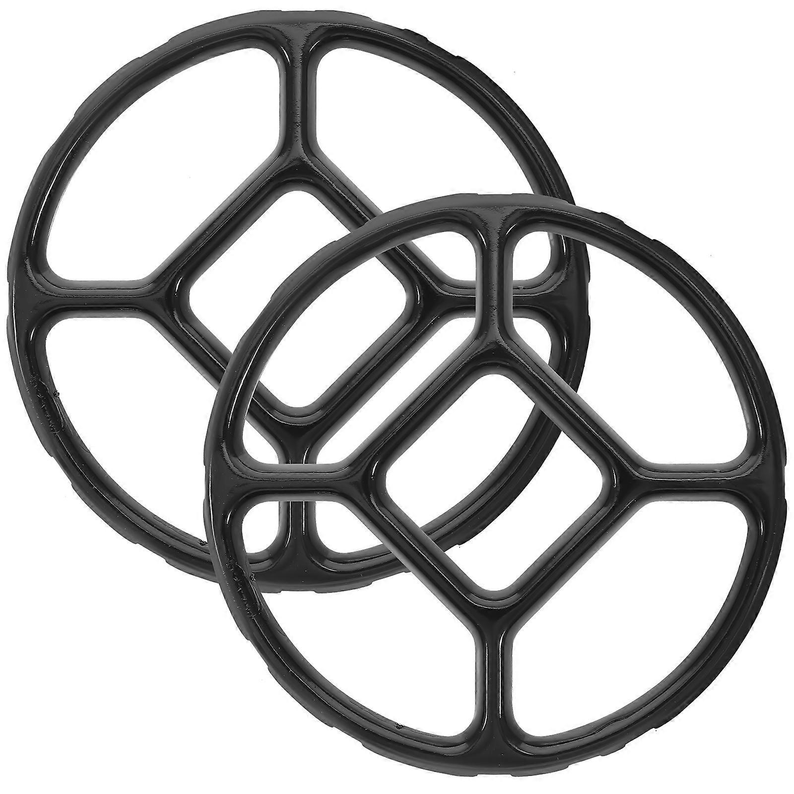 2er-set Küchen-gasherdrost, Metallherdrost, Rutschfester Wok-herdring-15.20x15.20x0.70cm-black