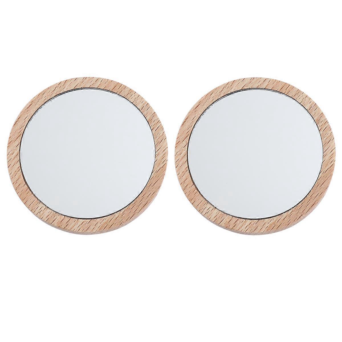 Stück Ulm Mini-schminkspiegel, 6,5 Cm Und 7,5 Cm, Rund, Tragbar, Taschenspiegel-m