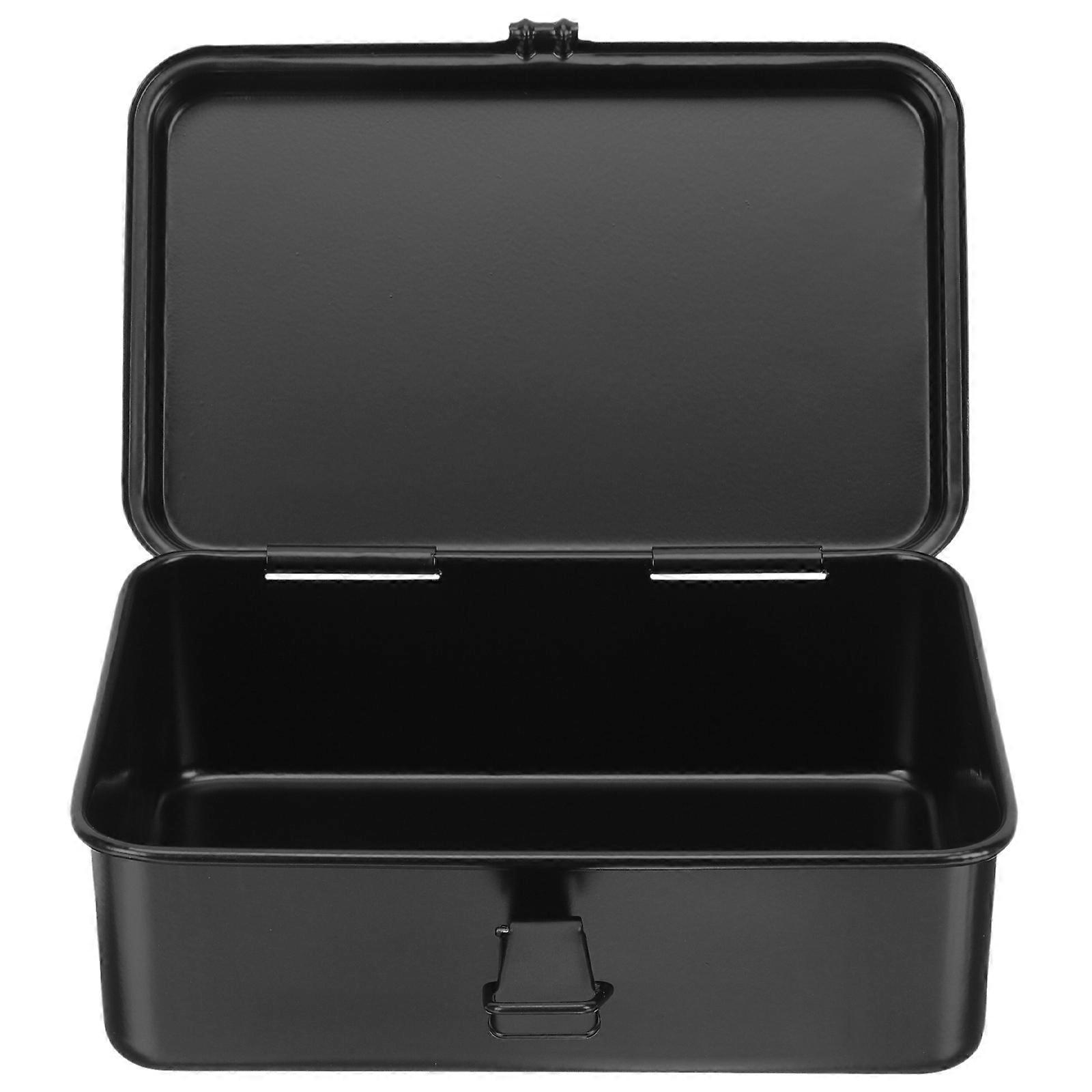 Kleiner Werkzeugkasten, Werkzeugkasten Aus Eisenblech, Aufbewahrungskoffer Für Haushaltswerkzeuge, Werkzeugorganizer-20.00x12.50x7.80cm-black