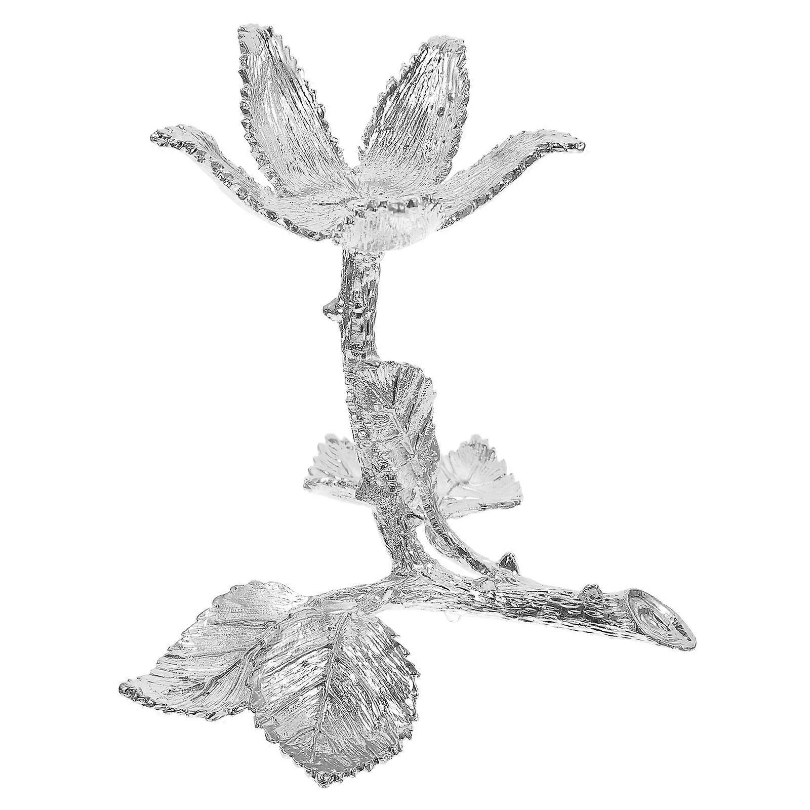 Kristallkugel-sockel Aus Metall, Rosenförmige Kristallkugel-präsentationsbasis, Kugelhalter-12x9.5x10cm-silver