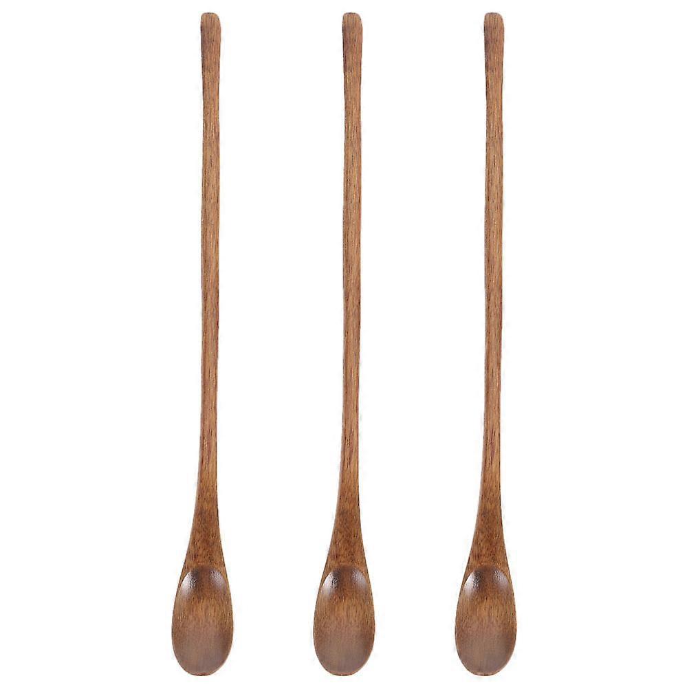 3-teiliges Set: Salatlöffel, Holzlöffel Mit Langem Griff, Reislöffel, Holzkelle, Kaffeerührlöffel-23x2x0.5cm
