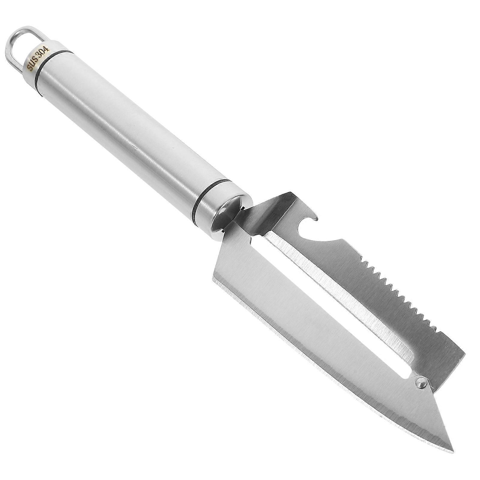 Multifunktionaler Schäler Aus Edelstahl, Küchenhelfer Für Obst, Gemüse Und Fischschuppen-24.00x3.50x1.10cm-silver