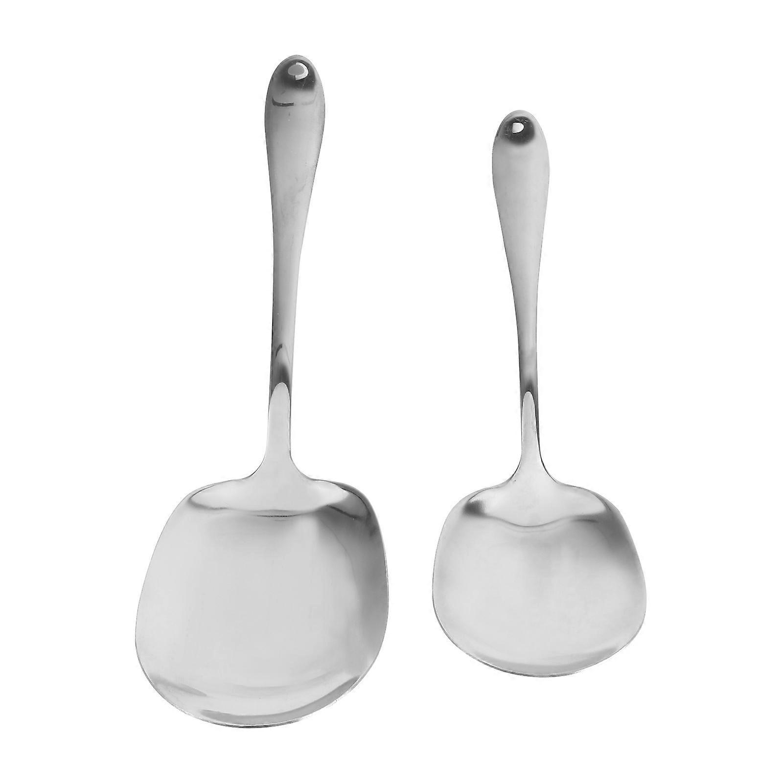Stück Servierlöffel Aus Edelstahl, Italienisch-westlich, Speiselöffel (esslöffel, Geschirrlöffel)-2pcs-silver