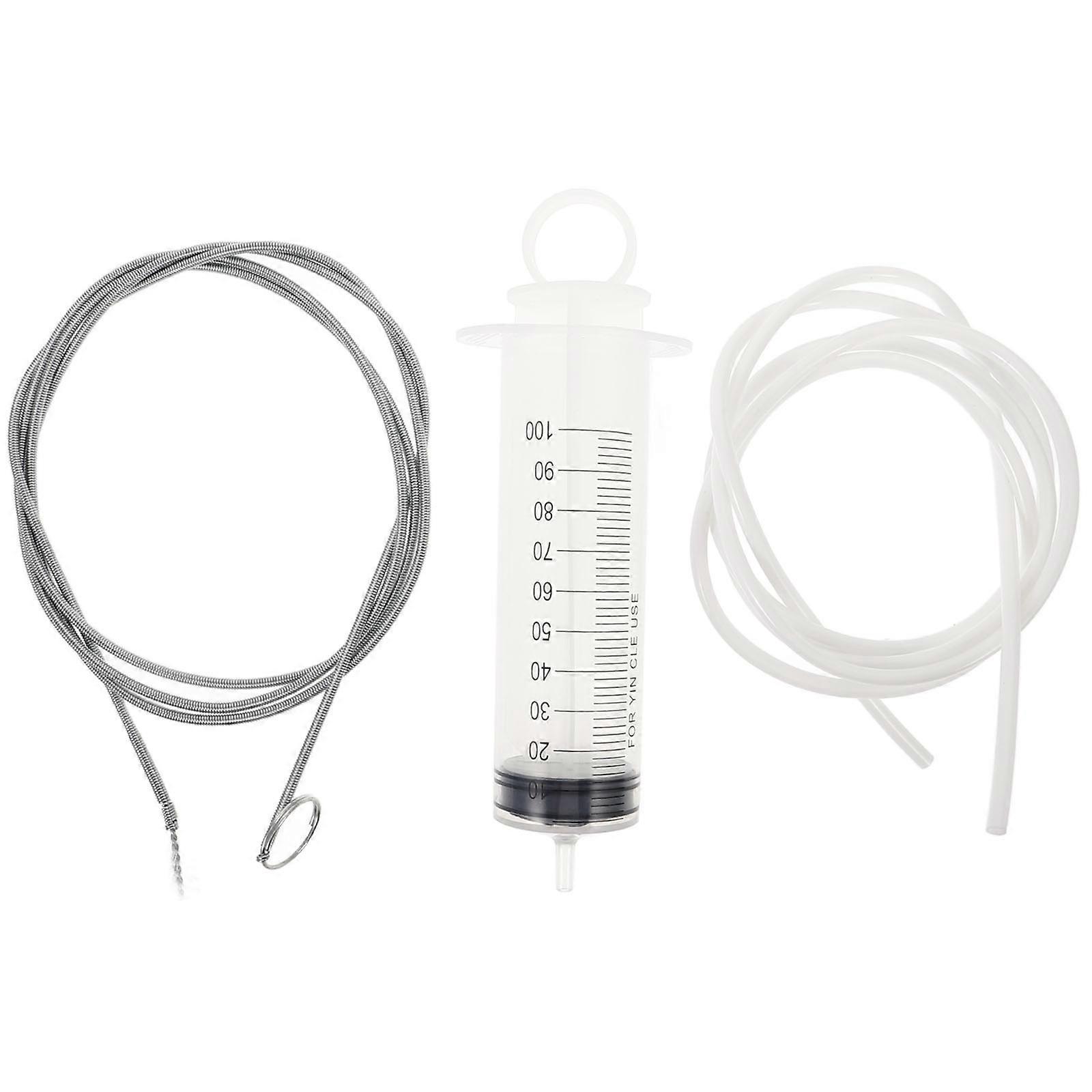 1 Set Abflussreinigungswerkzeug, Wasserleitungswerkzeug, Abflussverstopfungsentferner Mit Spritze-18.50x6.00x4.00cm-multi