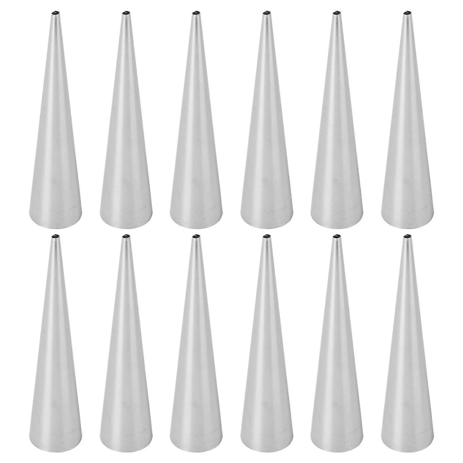 12-teiliges Set Edelstahl-backformen Für Gebäck, Sahne Und Teigtaschen – Kegelförmige Tüten Und Gebäckrollen-12.30x2.80x2.80cm