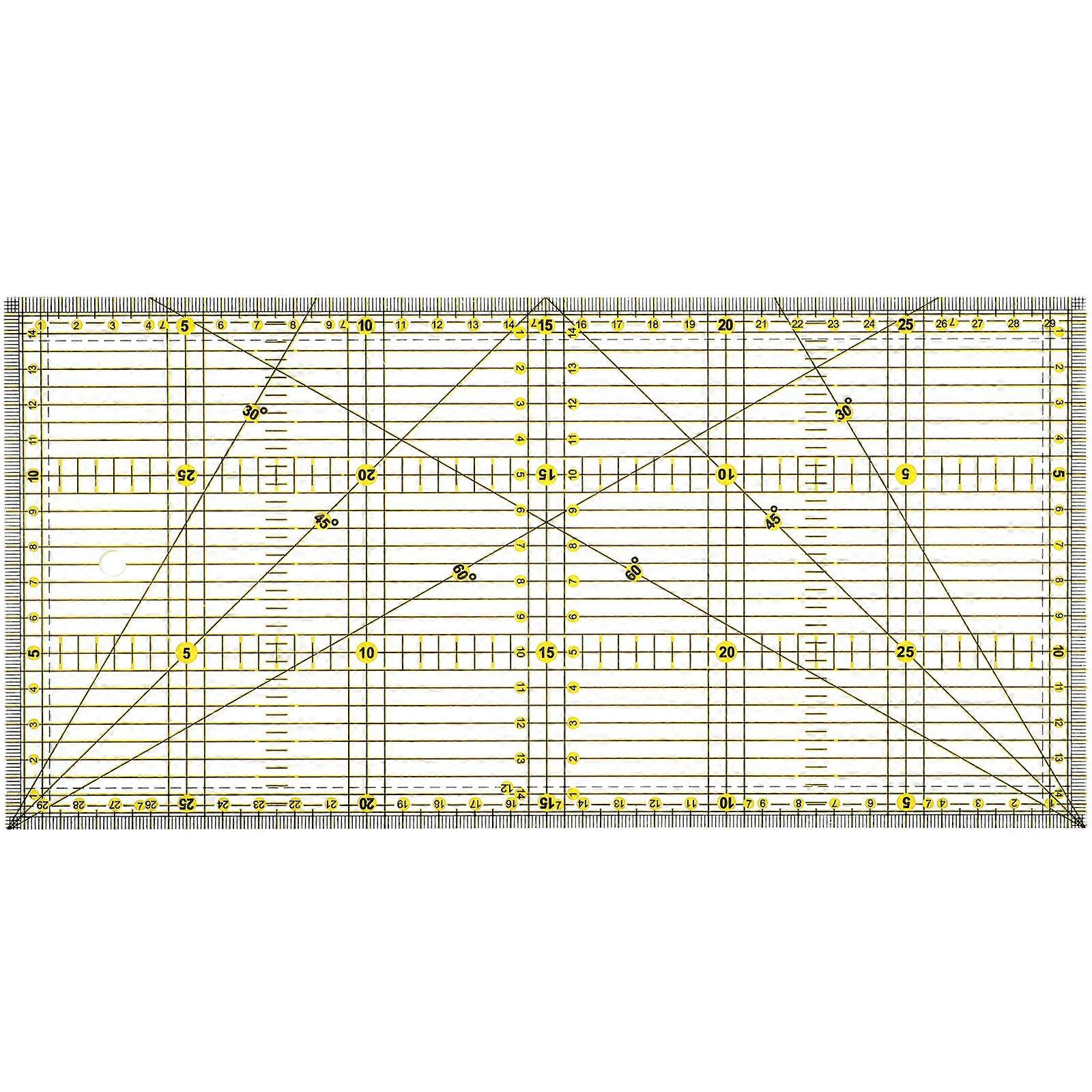 Diy-quilterlineal Mit Doppelt Farbigen Rasterlinien Für Einfaches Und Präzises Einschneiden (15 X 30 Cm)-30.00x15.00x0.28cm