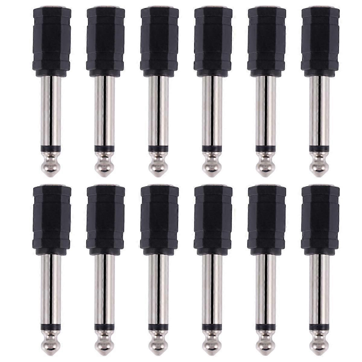 12 Stück 6,35-mm-mono-klinkenstecker Auf 3,5-mm-mono-klinkenbuchse Adapter Audioanschluss 6,35-mm-klinkenstecker Auf 3,5-mm-klinkenbuchse Konverter-5x1.5cm